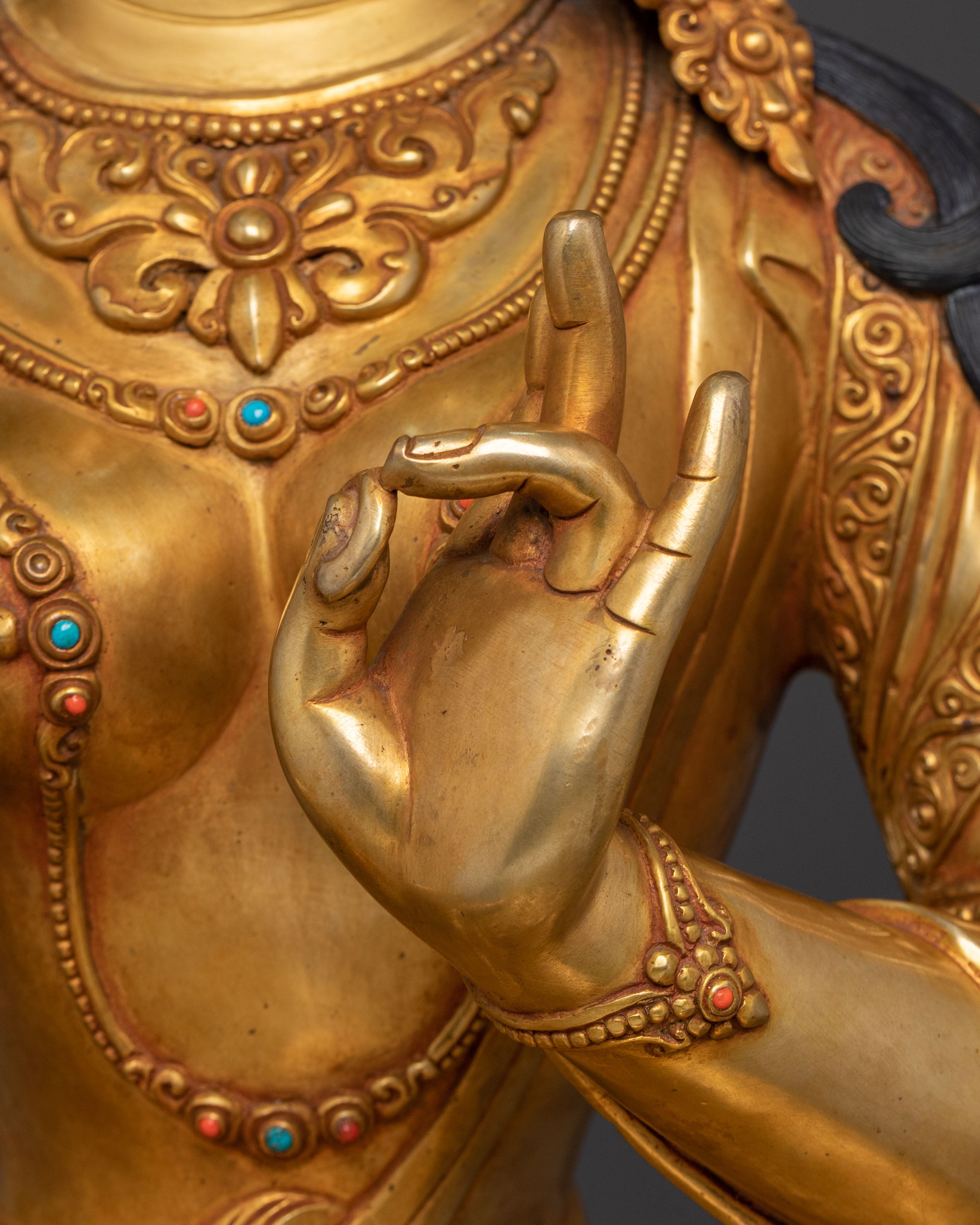 Green Tara Statue | 24K Gold Gilded Serenity
