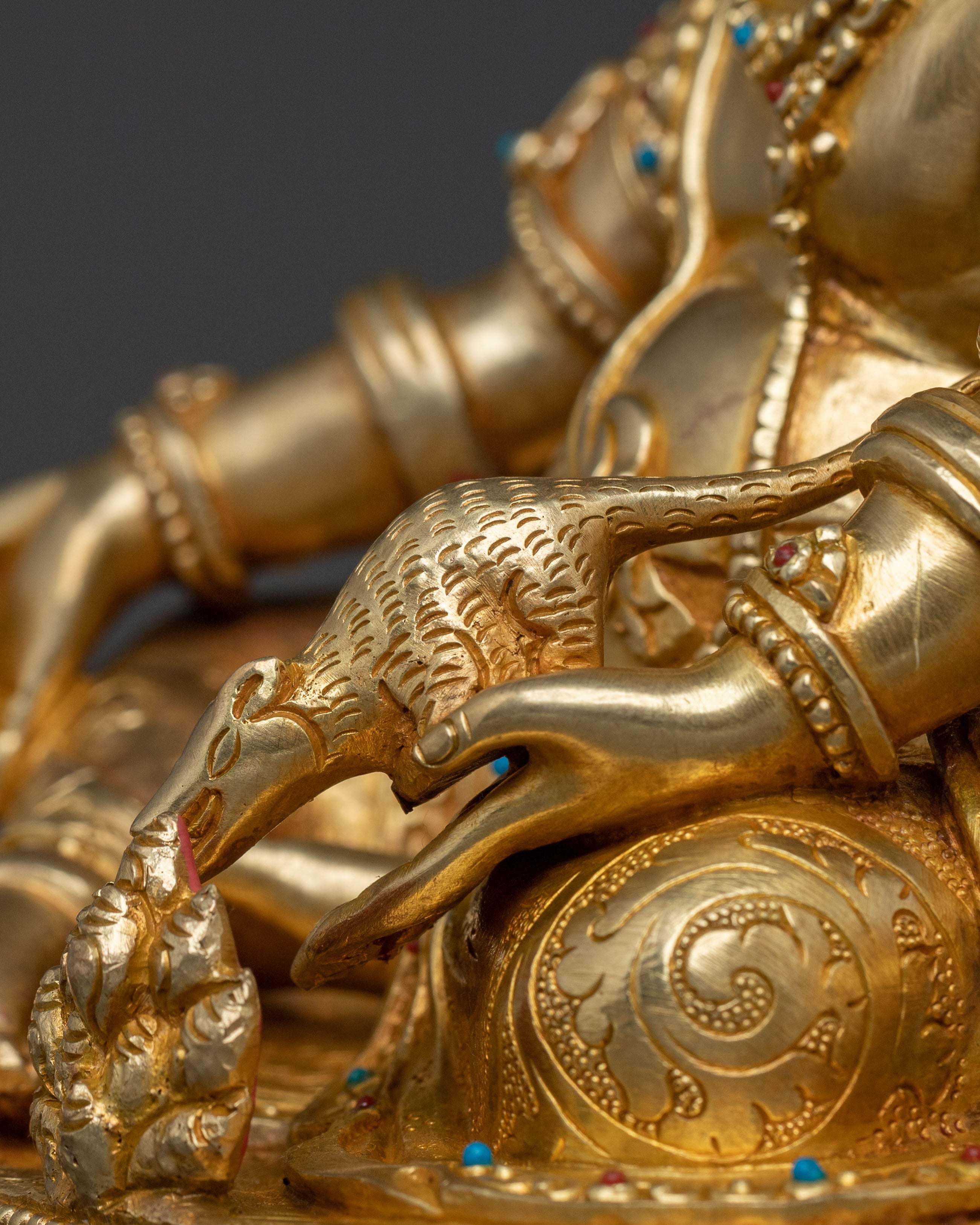 Dzambhala Wealth Deity Handcrafted Statue