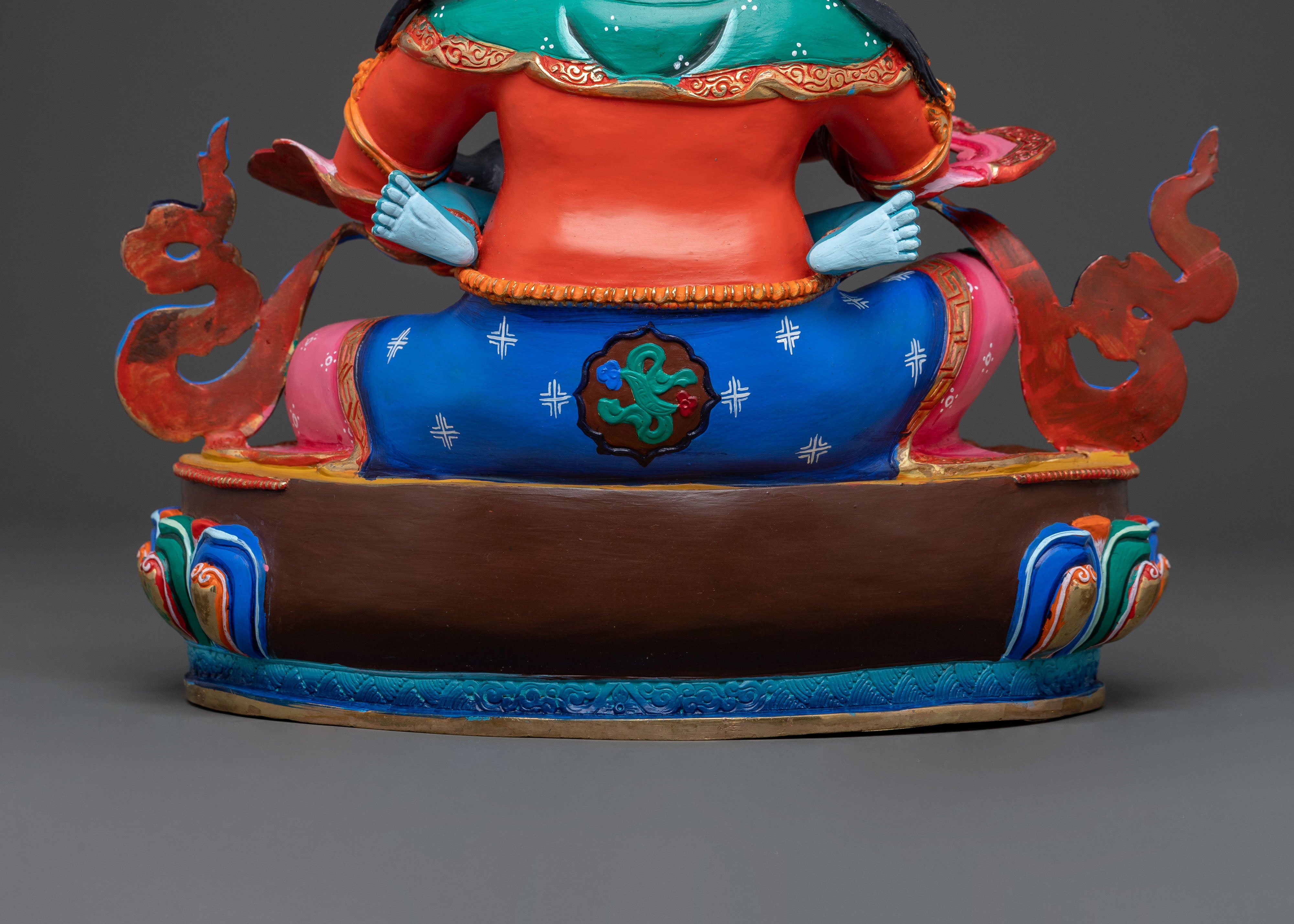 Red Dzambhala Sacred Idol | Buddhist Deity of Wealth and Abundance