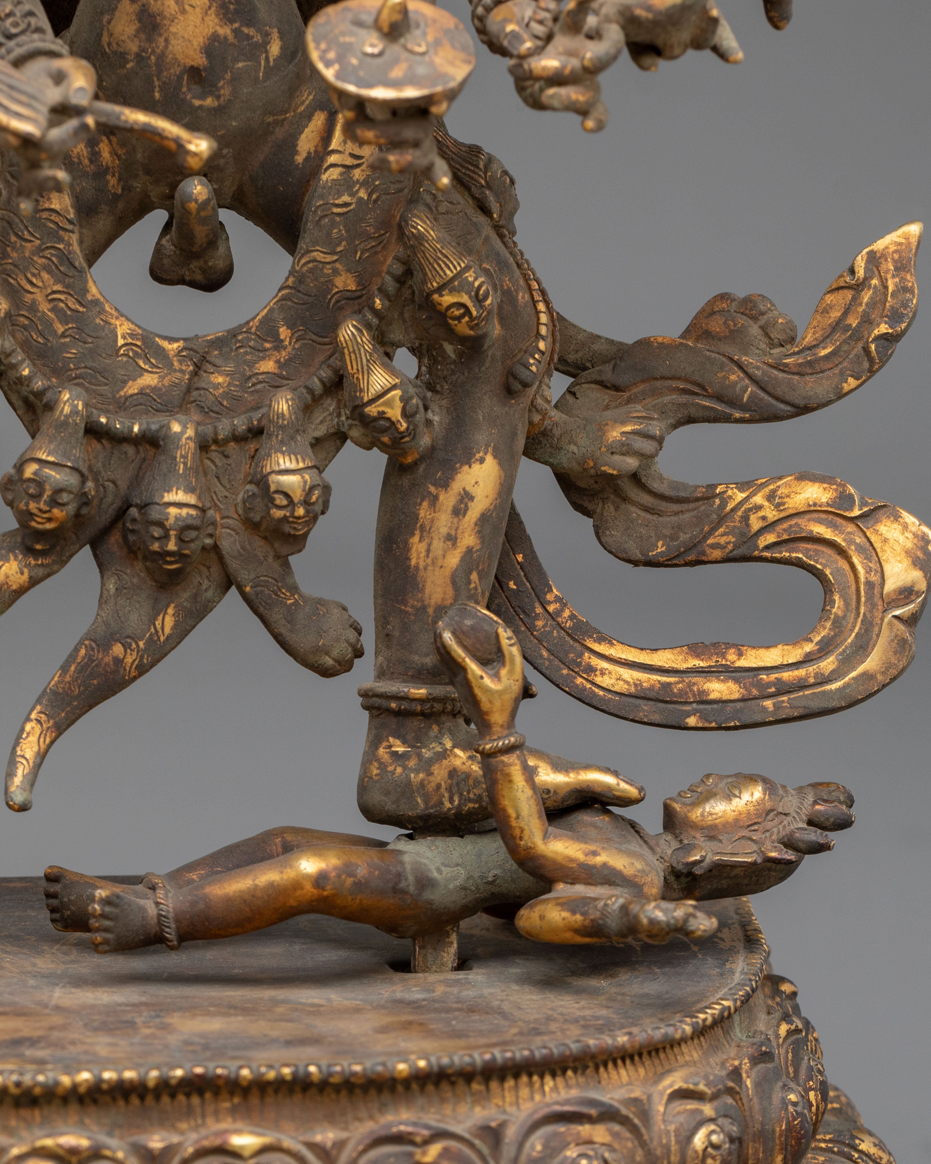 Kalachakra Sacred Statue | Antique Finish Copper Vajrayana Sculpture