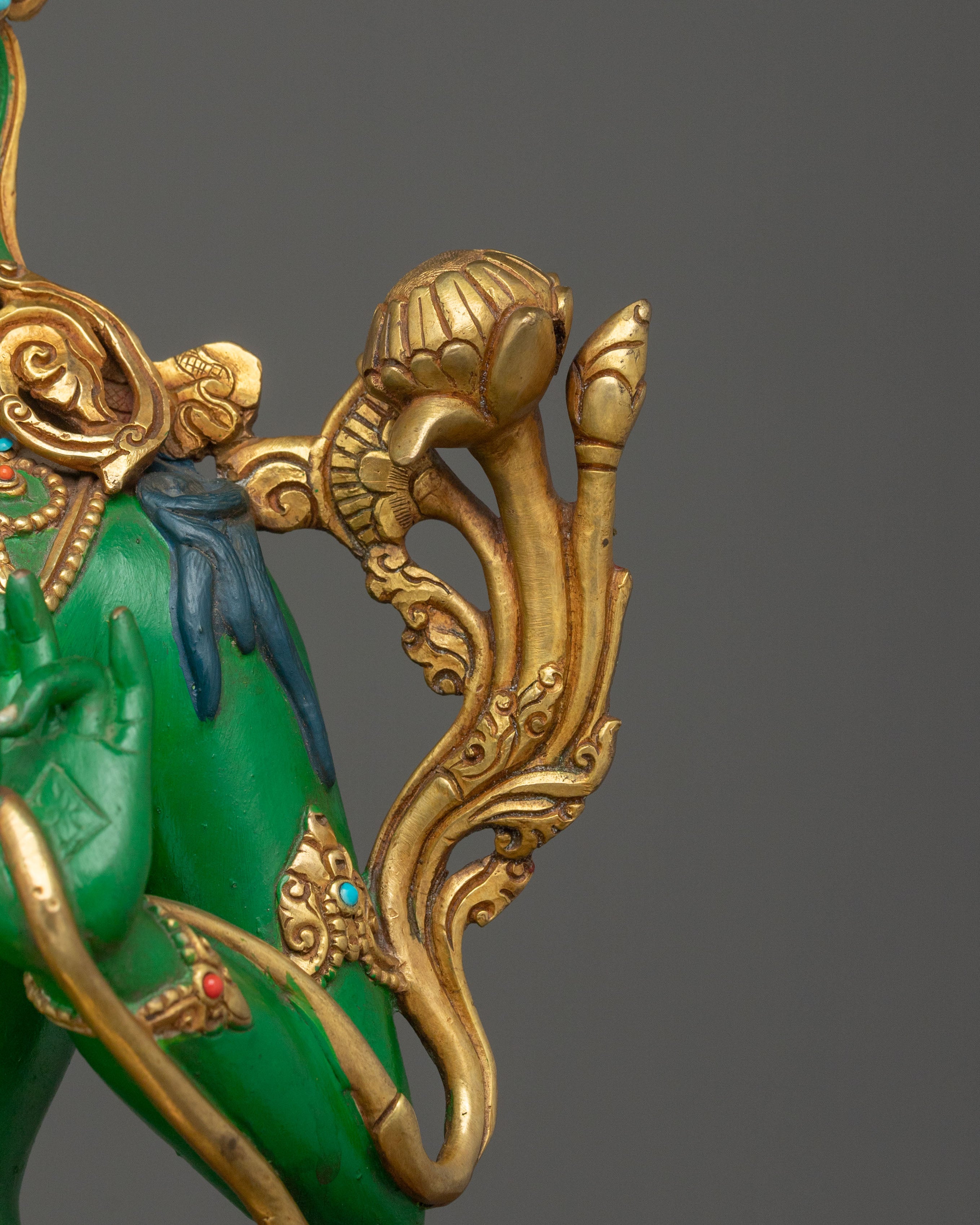 Tibetan Guardian Green Tara Statue | Buddhist Protector