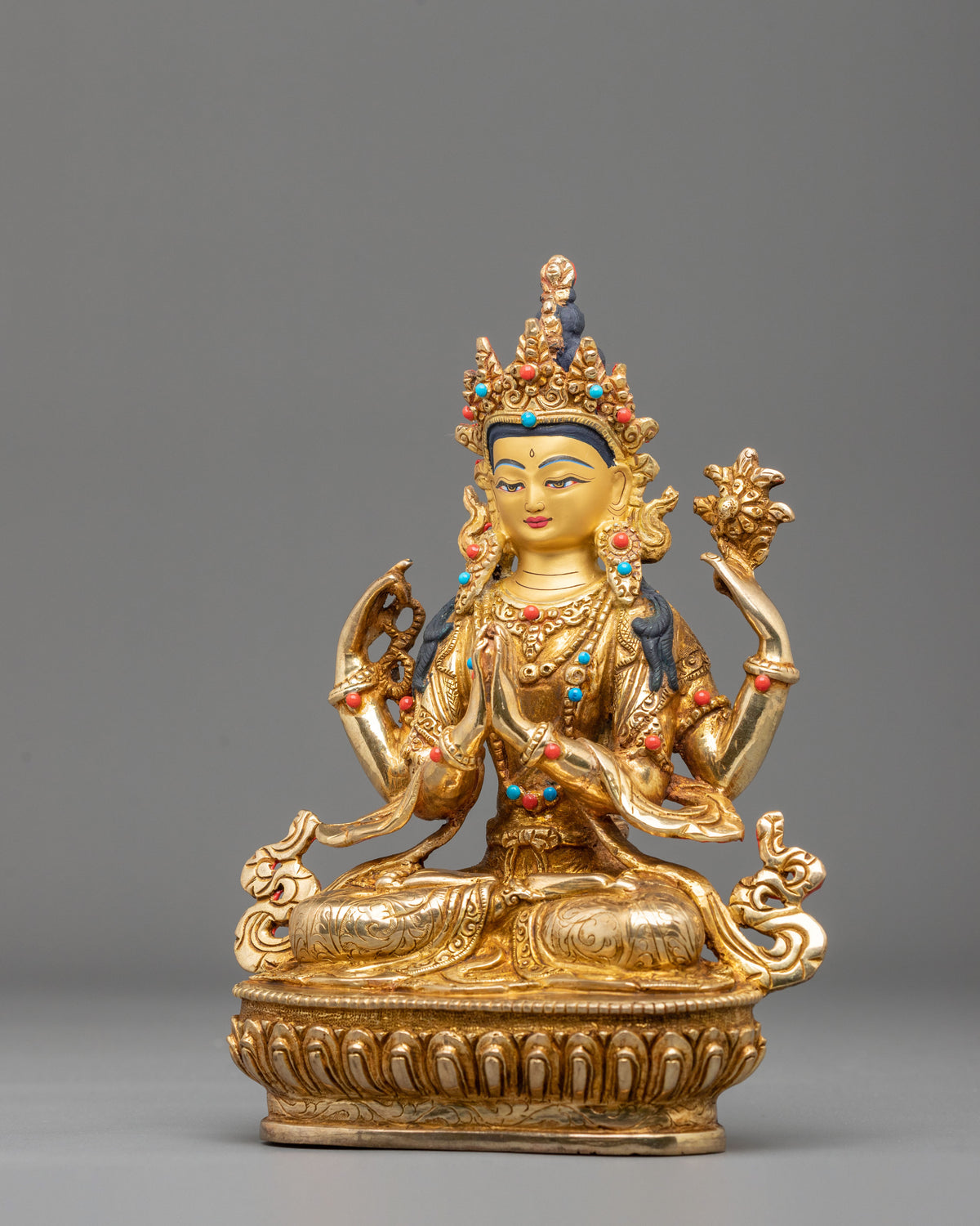 Four-Armed Chenrezig Tibetan Sculpture