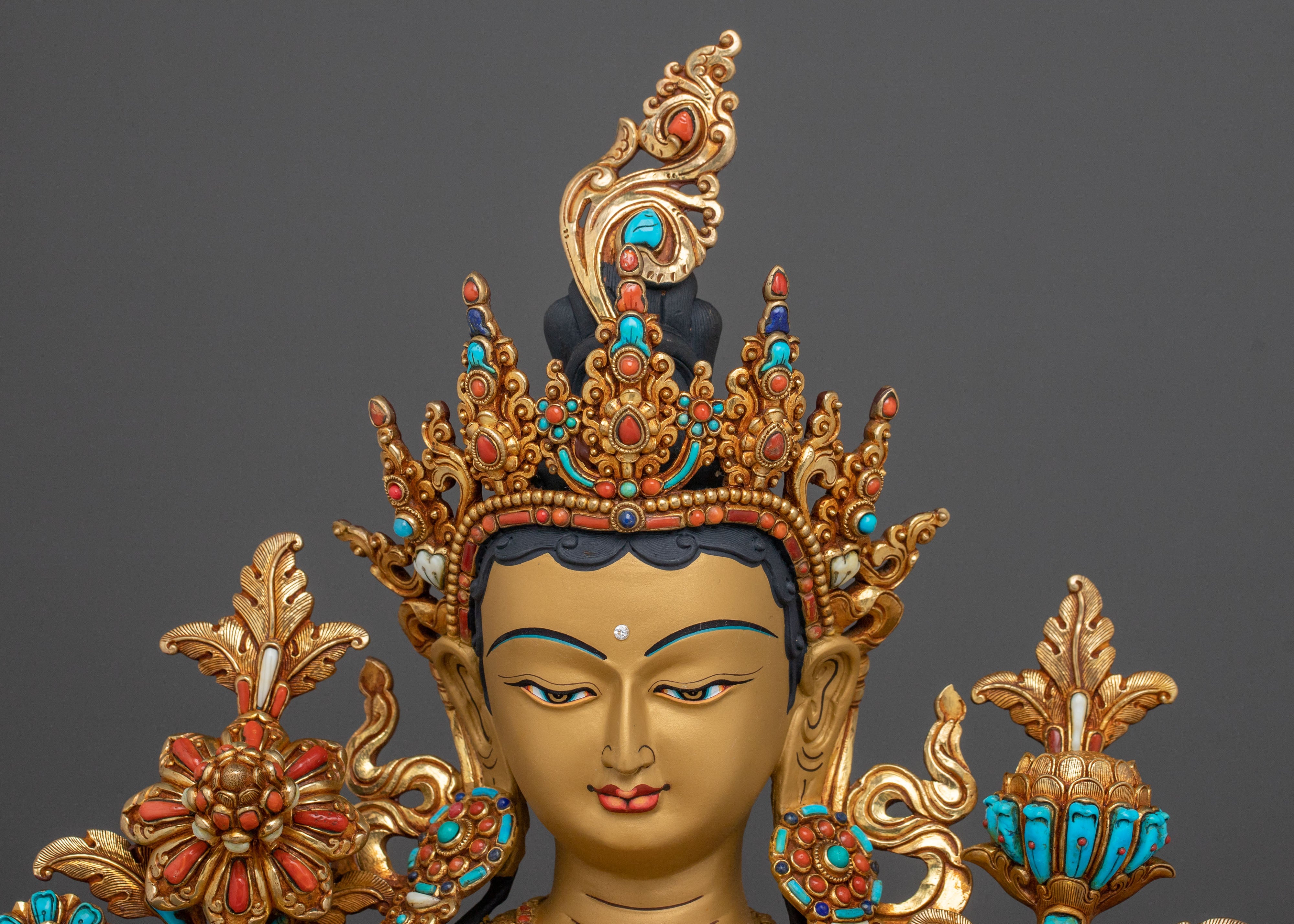 Green Tara Spiritual Statue | Tibetan Buddhist Goddess