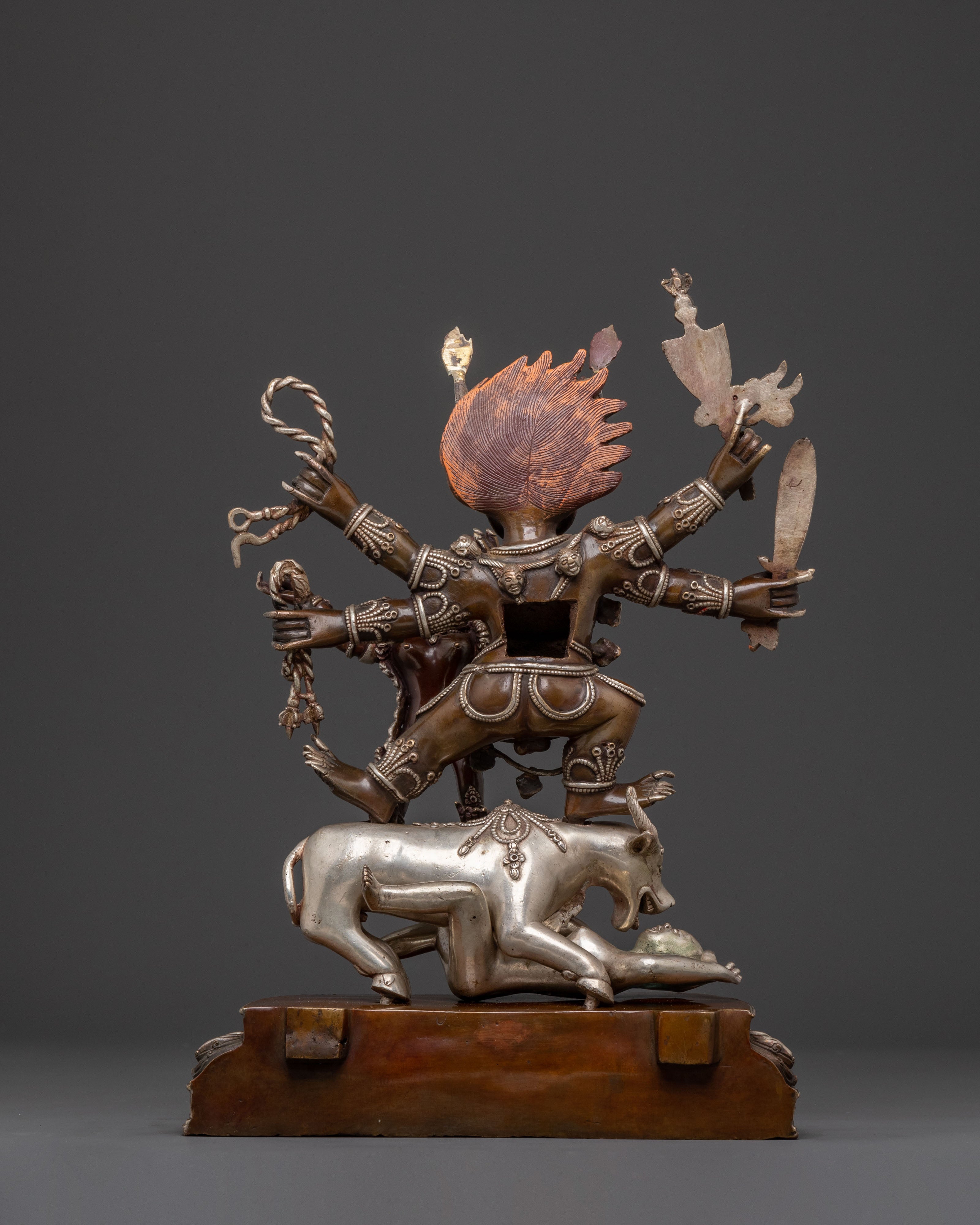 Handcrafted Statue of Yamantaka With Consort – Oxidized Copper Art