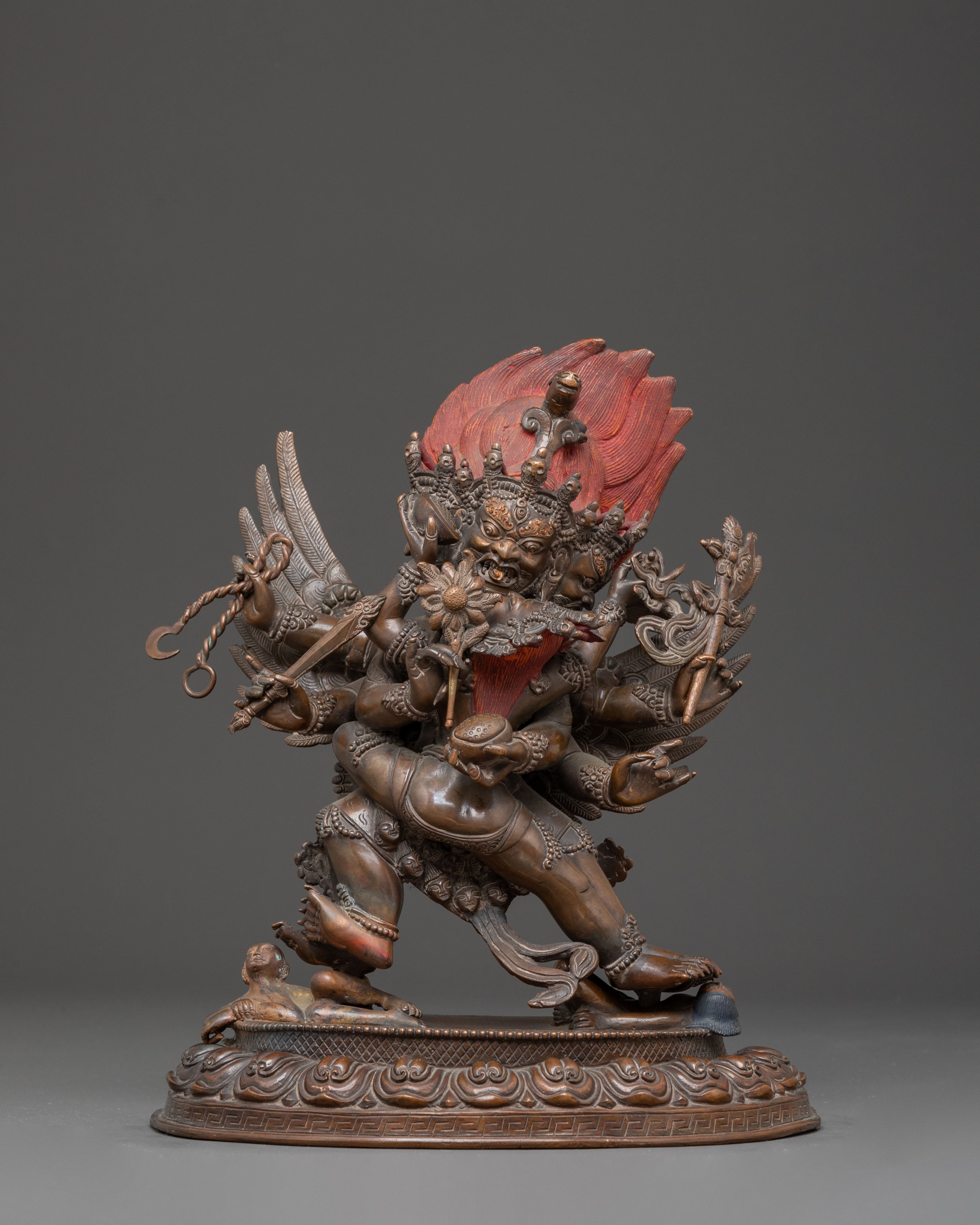 Handmade Hayagriva Oxidized Copper Statue | Fierce Tantric Deity