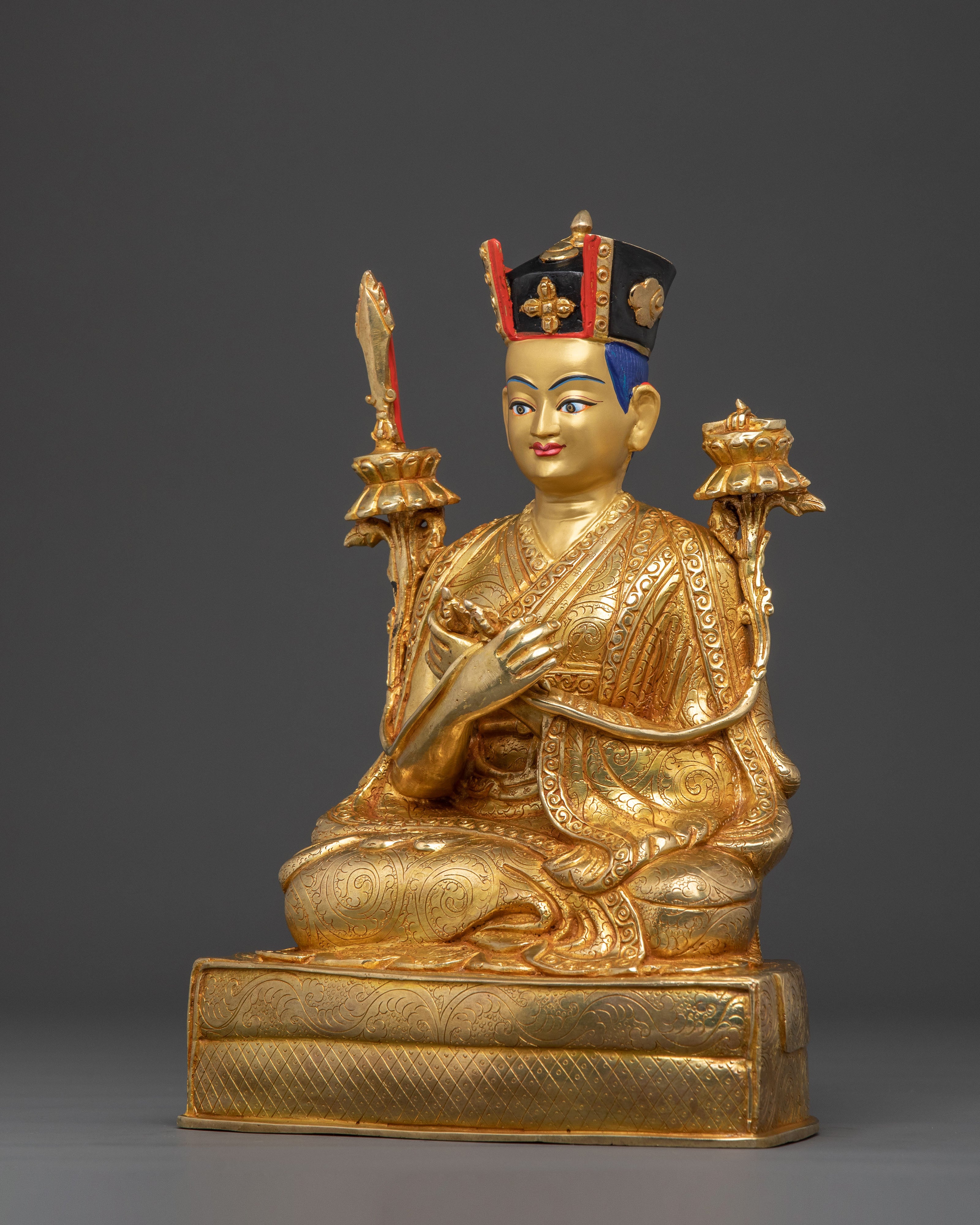 16th Karmapa Spiritual Statue – 24K Gold Gilded Copper