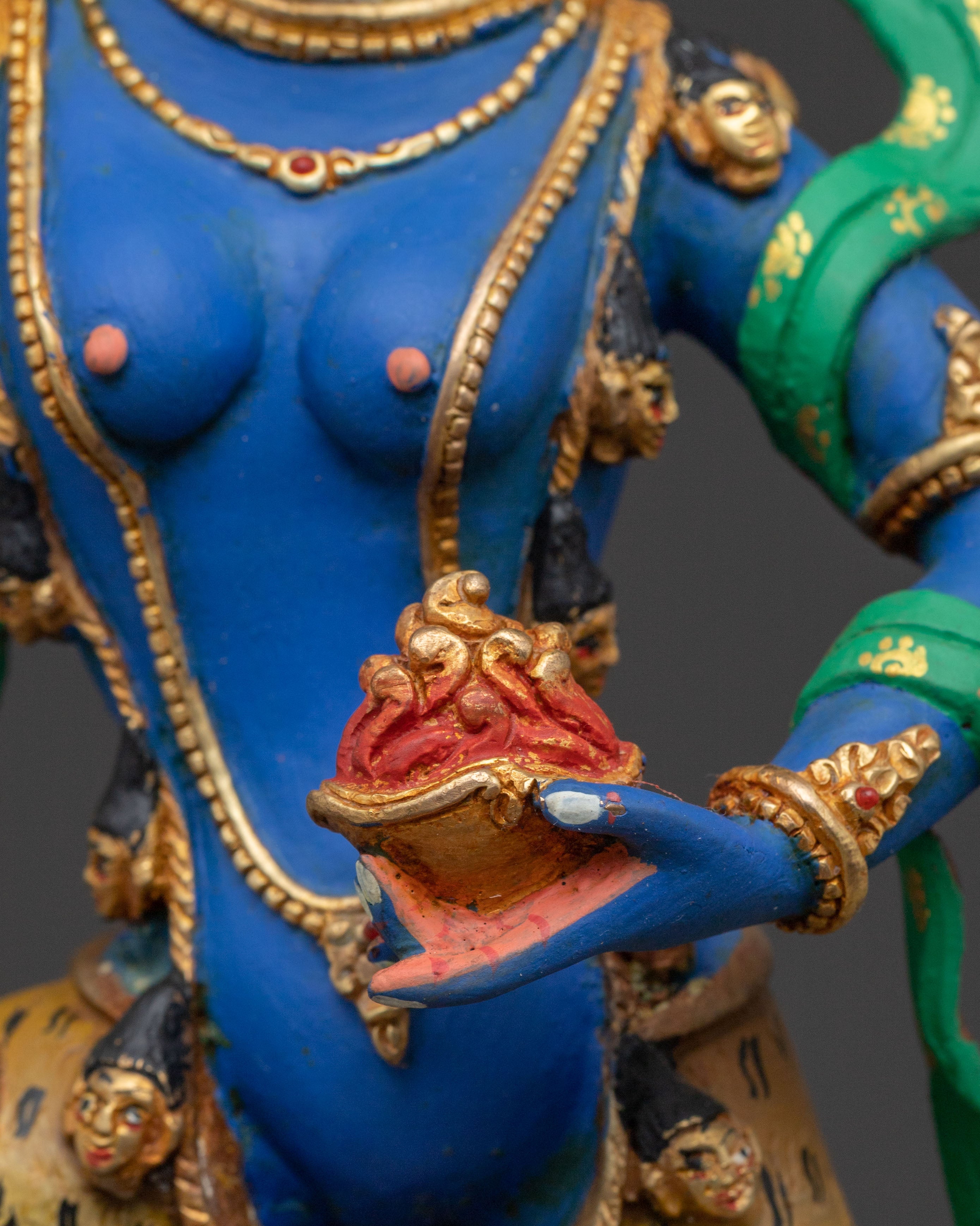 24K Gold Gilded Shima Mukha Statue | Radiant Wisdom