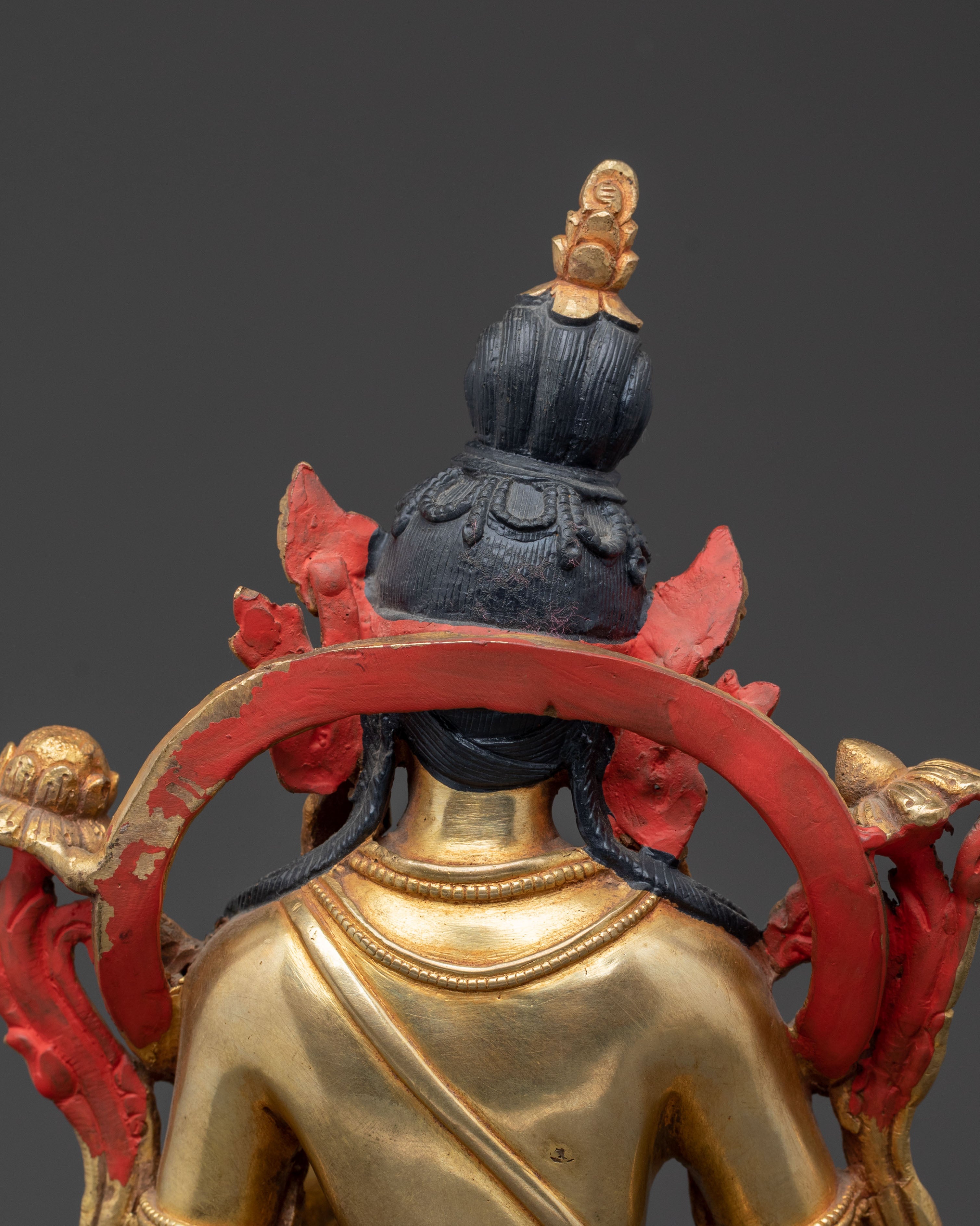 Green Tara 24K Gold Gilded Statue for Rituals