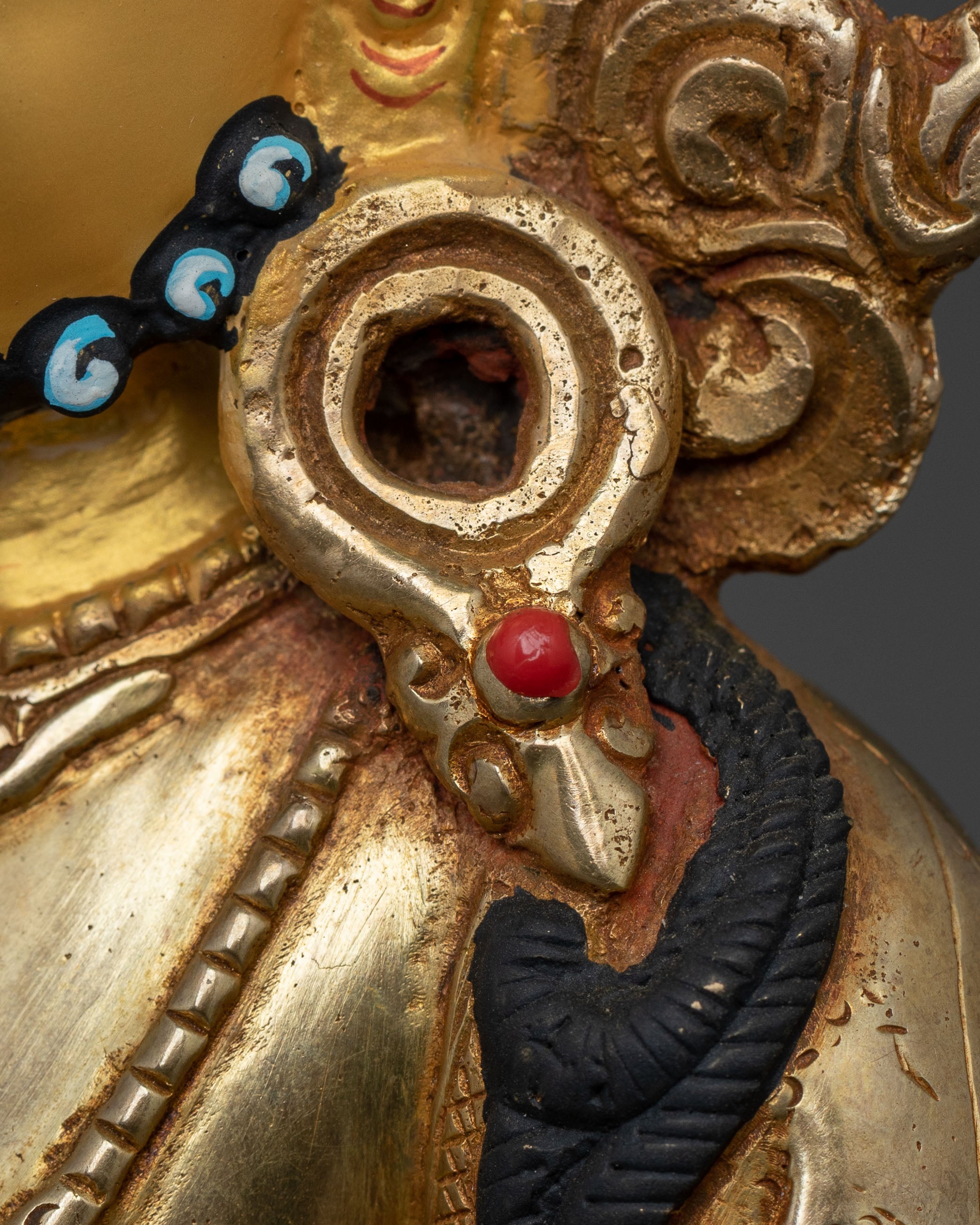 Guardian of Prosperity Dzambhala Statue, Gold Gilded
