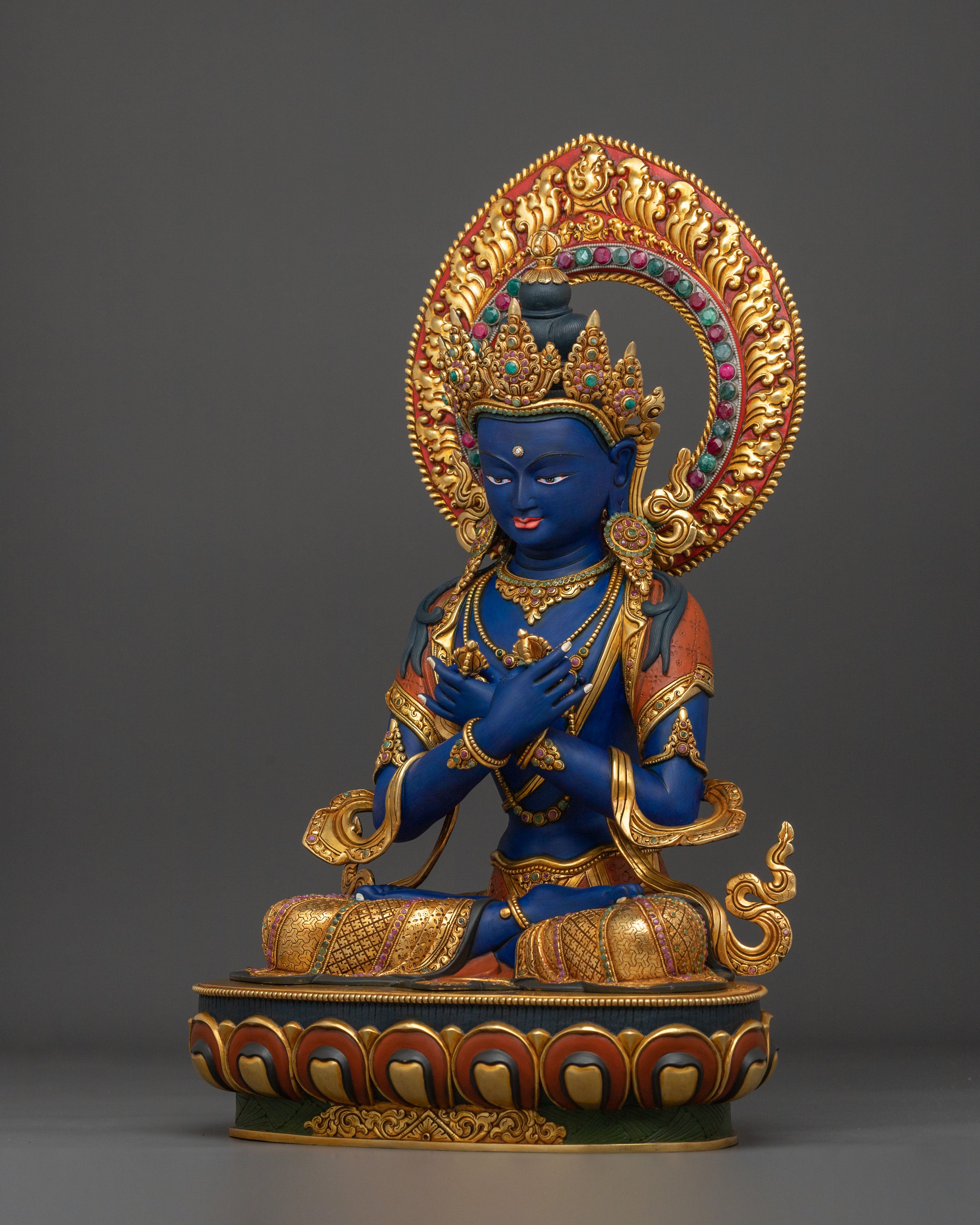 Vajradhara Statue | Exquisite 24K Gold Gilded Figurine