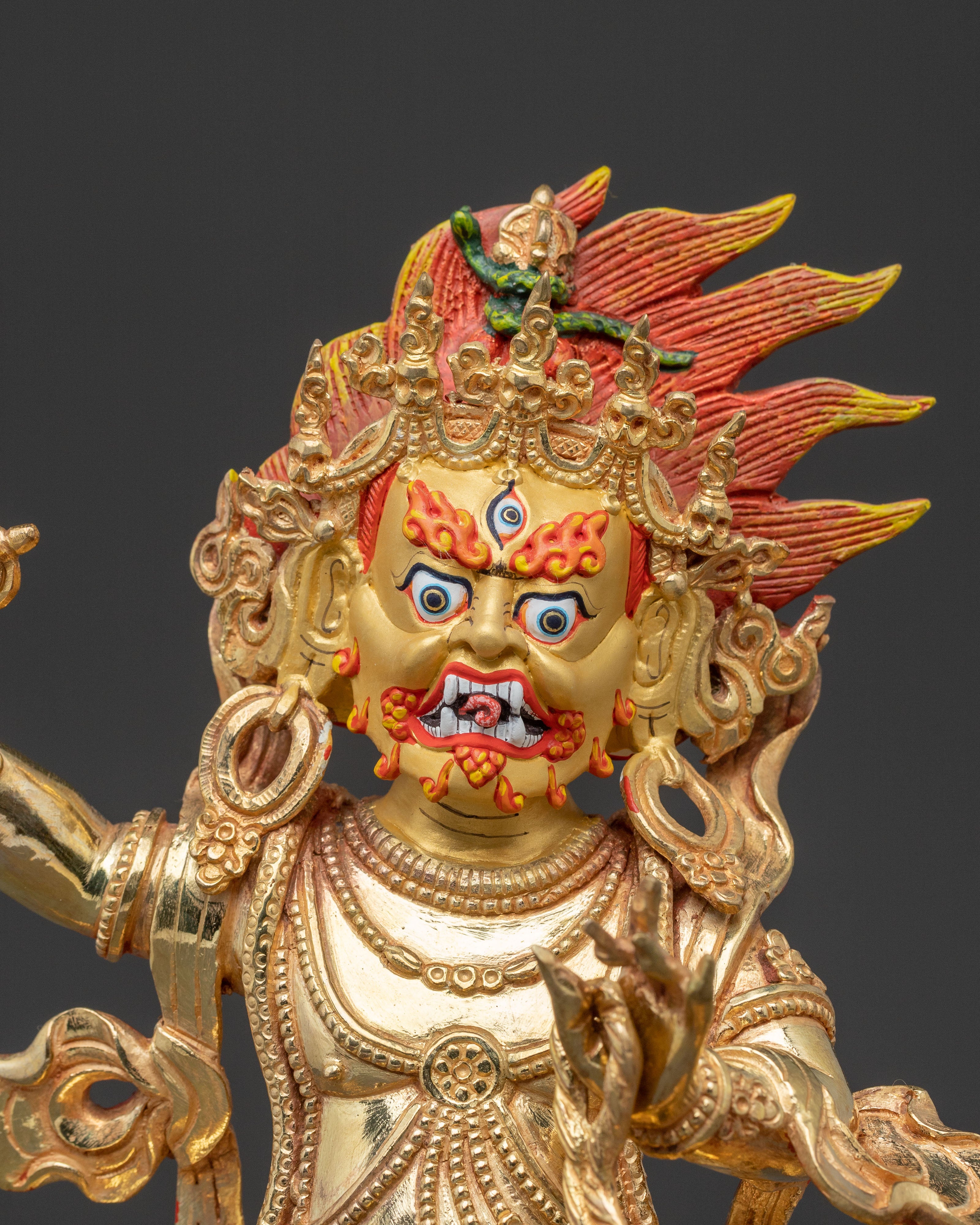 Vajrapani Bodhisattva Strength Statue - Gilded Copper Art