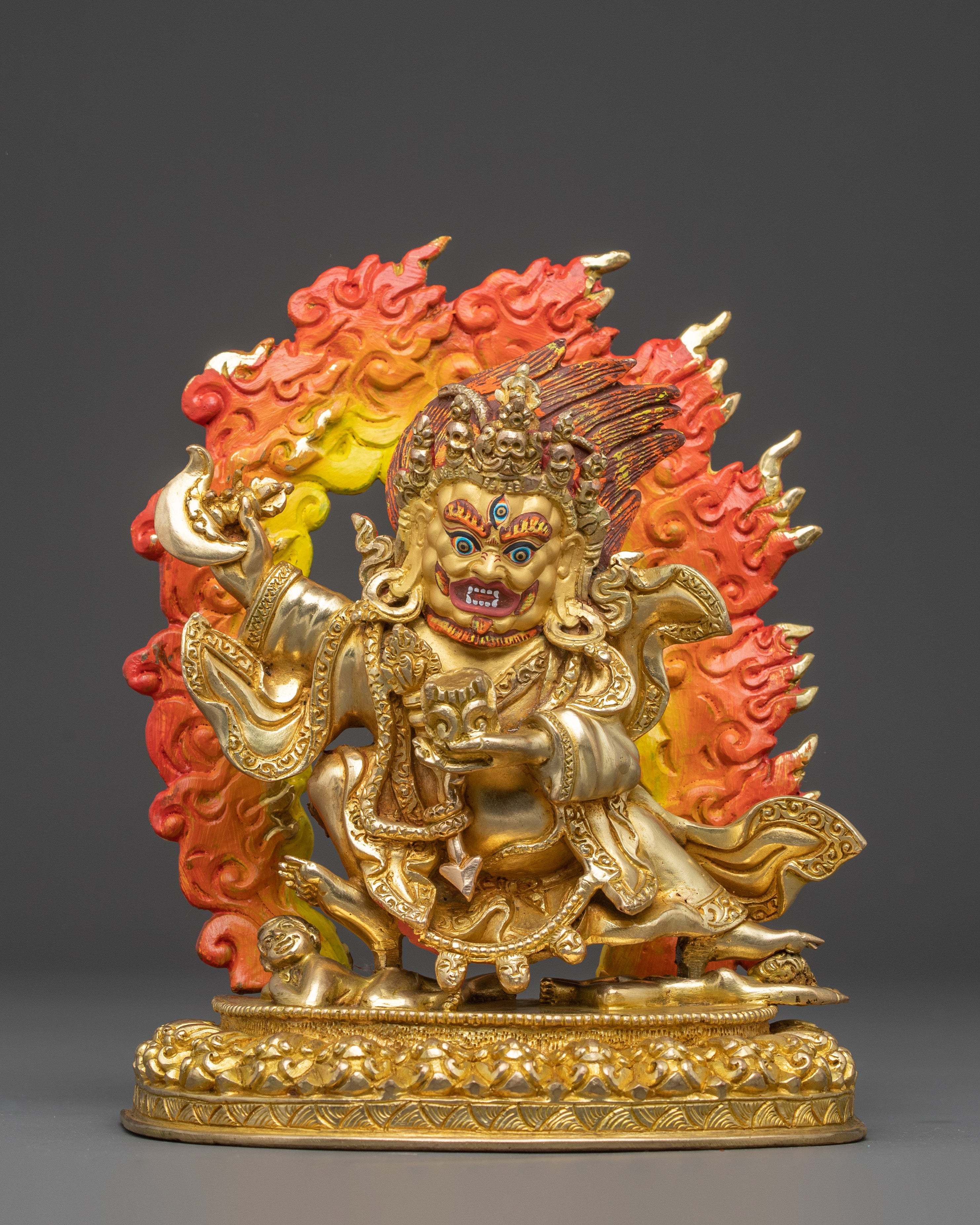 Mahakala Bernagchen Statue: The Black Cloaked Mahakala 