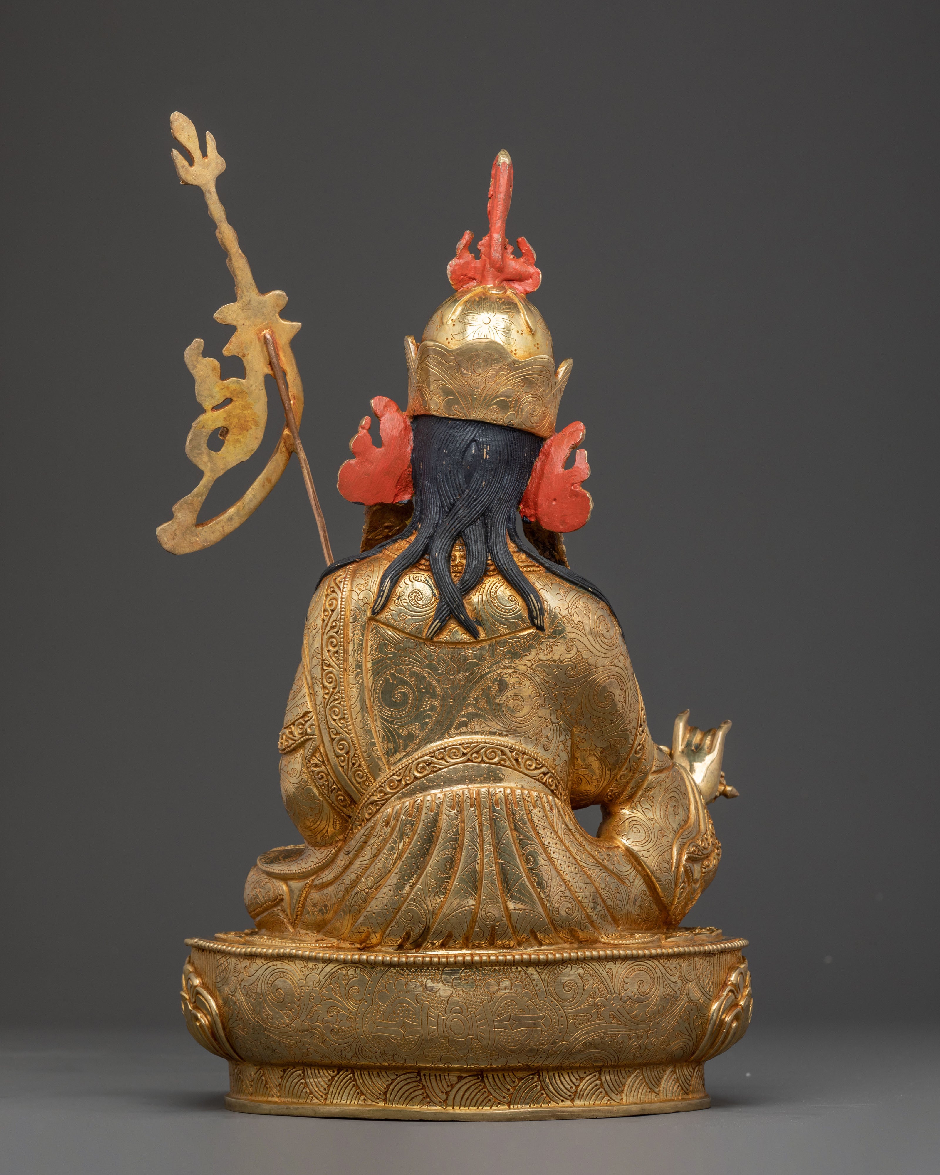 Guru Rinpoche Enlightened Master - 24K Gold Gilded Statue