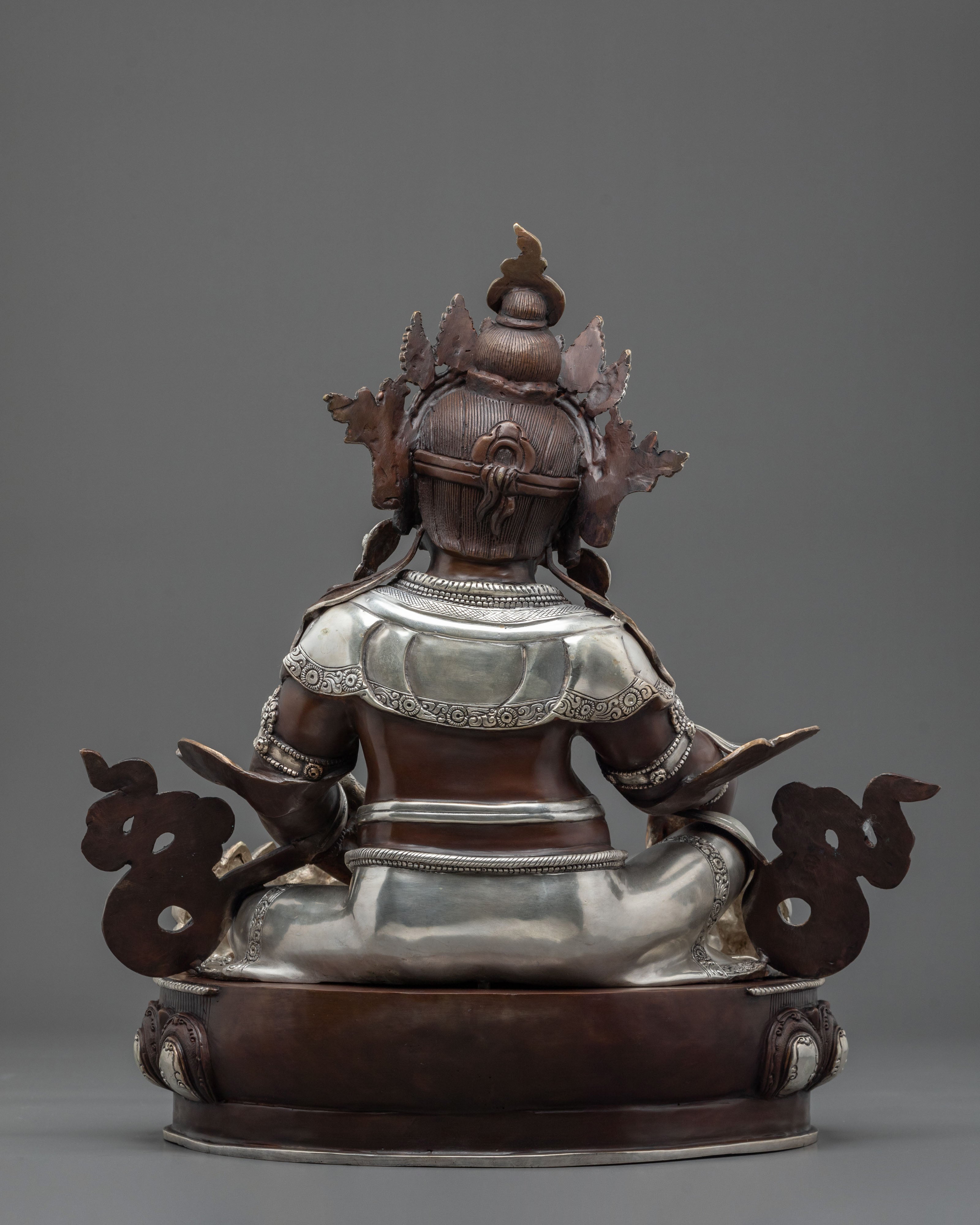 Dzambhala Altar Decoration Statue | Handcrafted Sculpture with Silver Plating