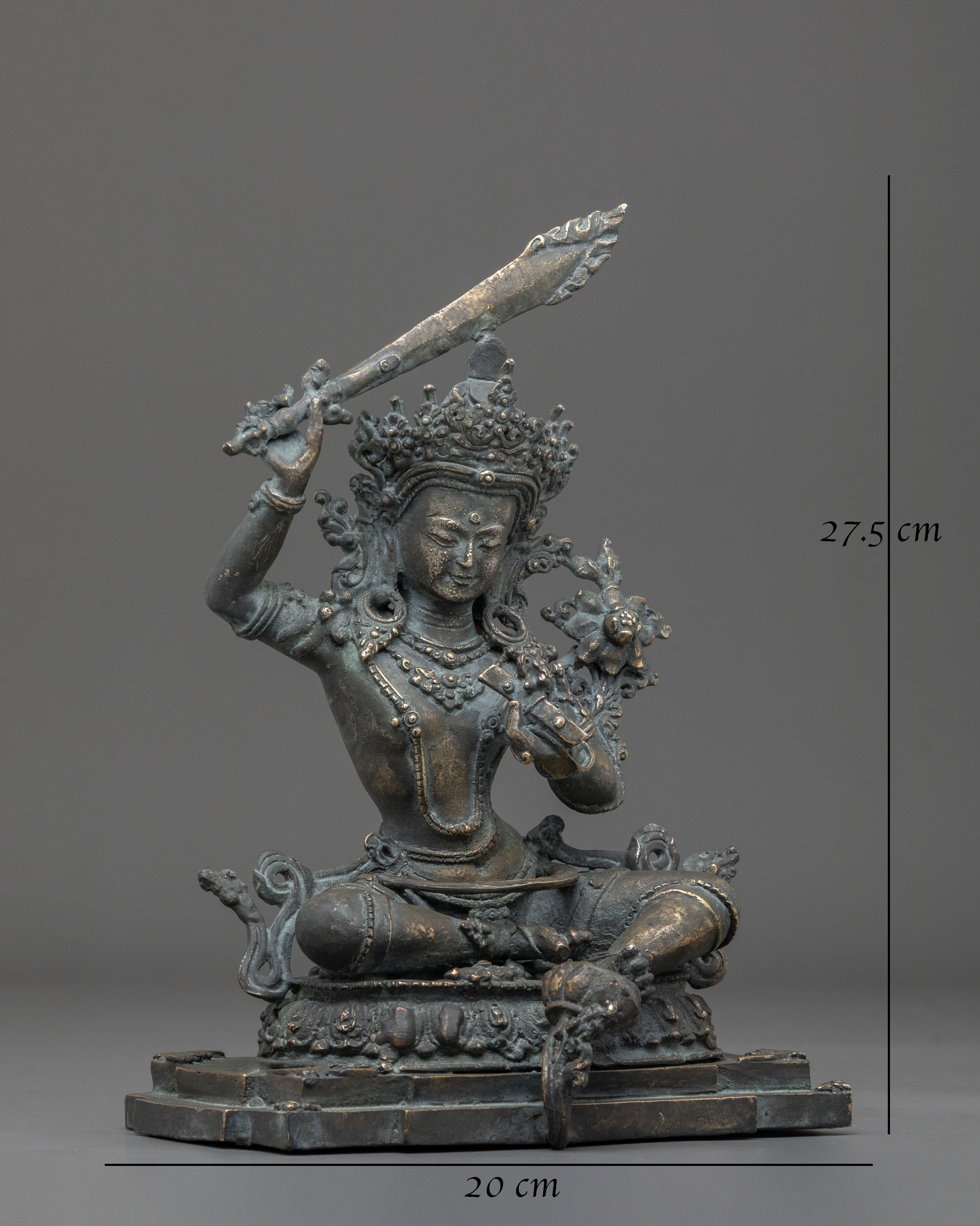 Tibetan Deity Manjushri Copper Statue | Home Decor