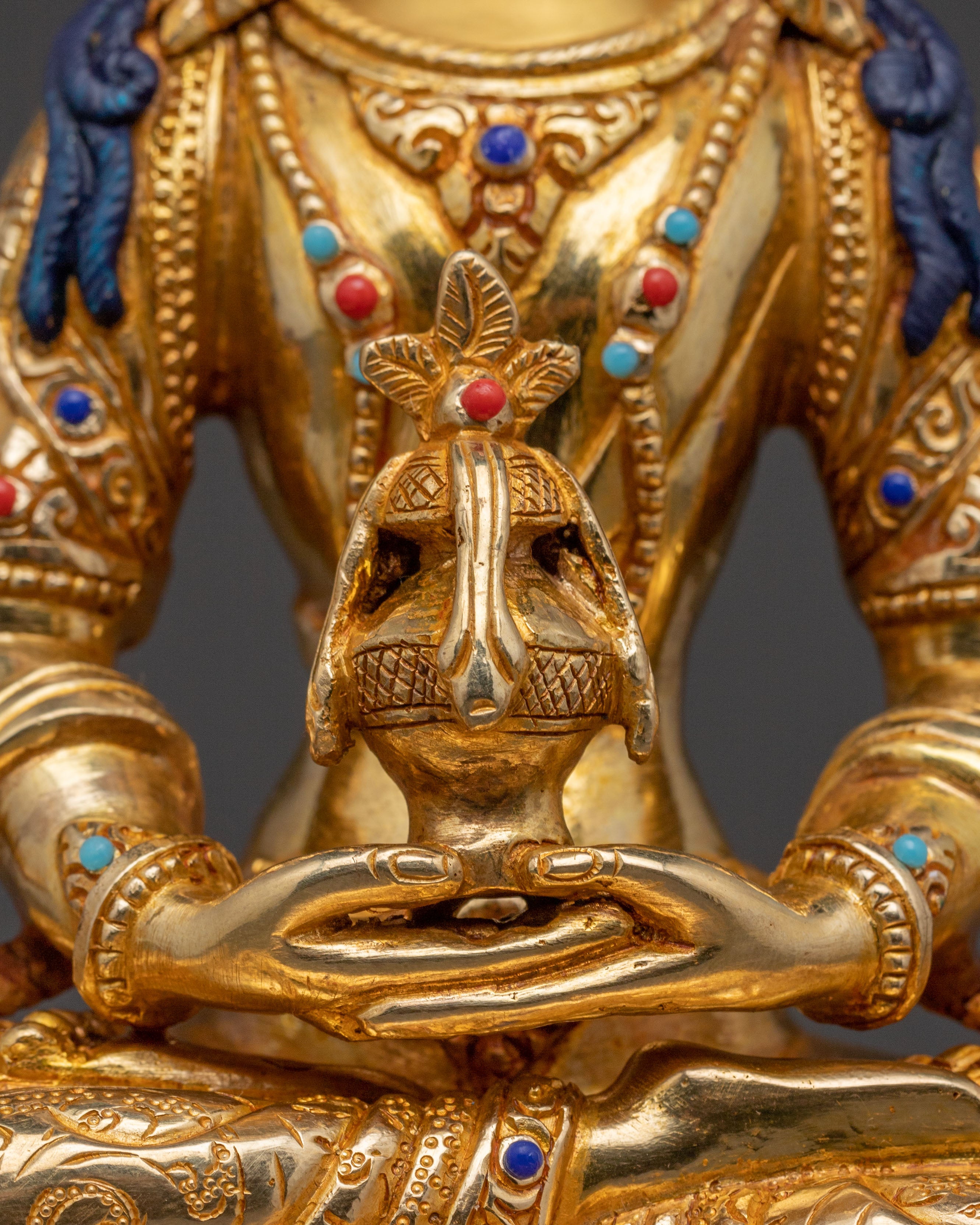 24k Gold Gilded Amitayus Spiritual Statue: Radiant Longevity