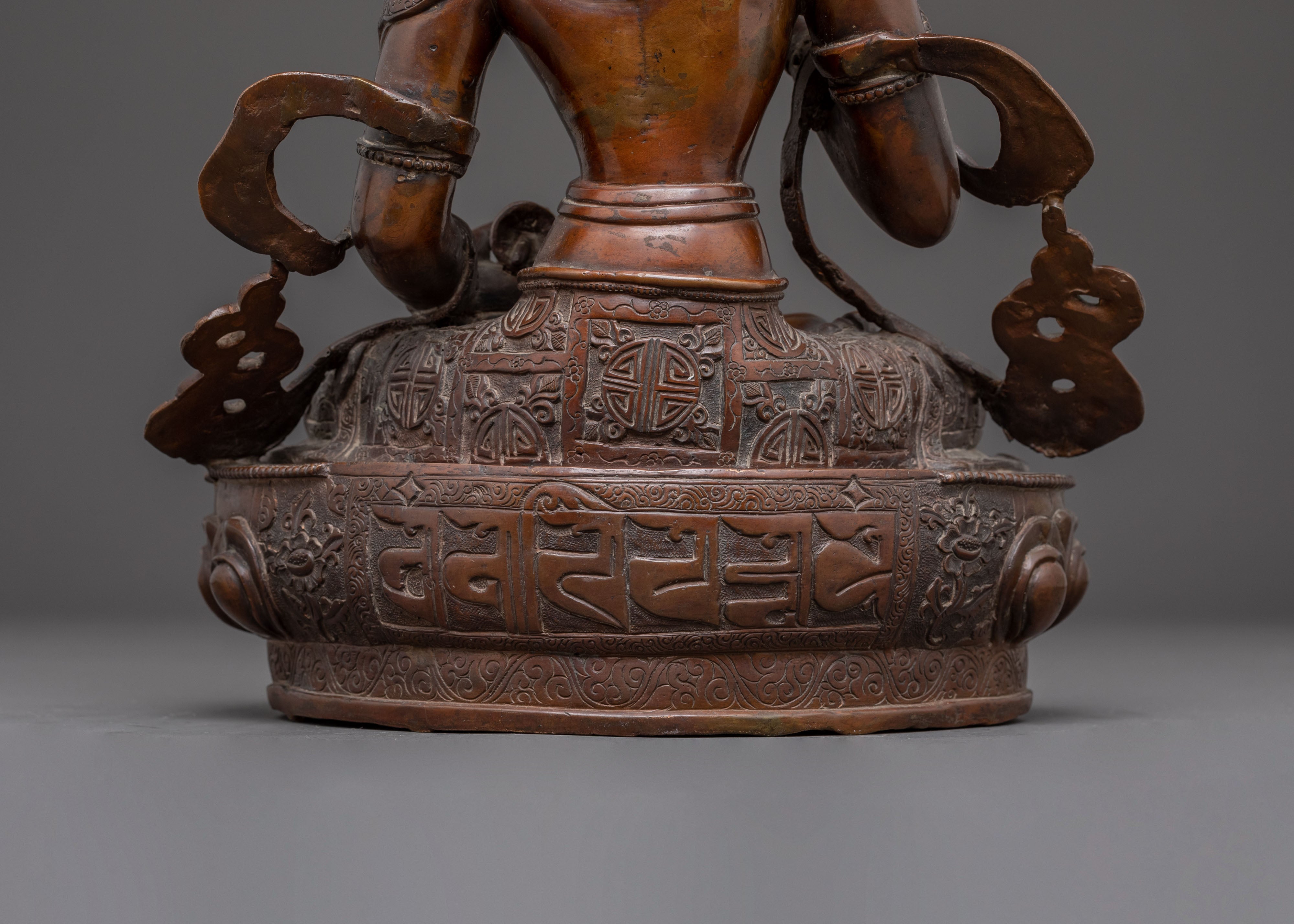 Handmade Vajrasattva Oxidized Copper Statue – Purification Artistry
