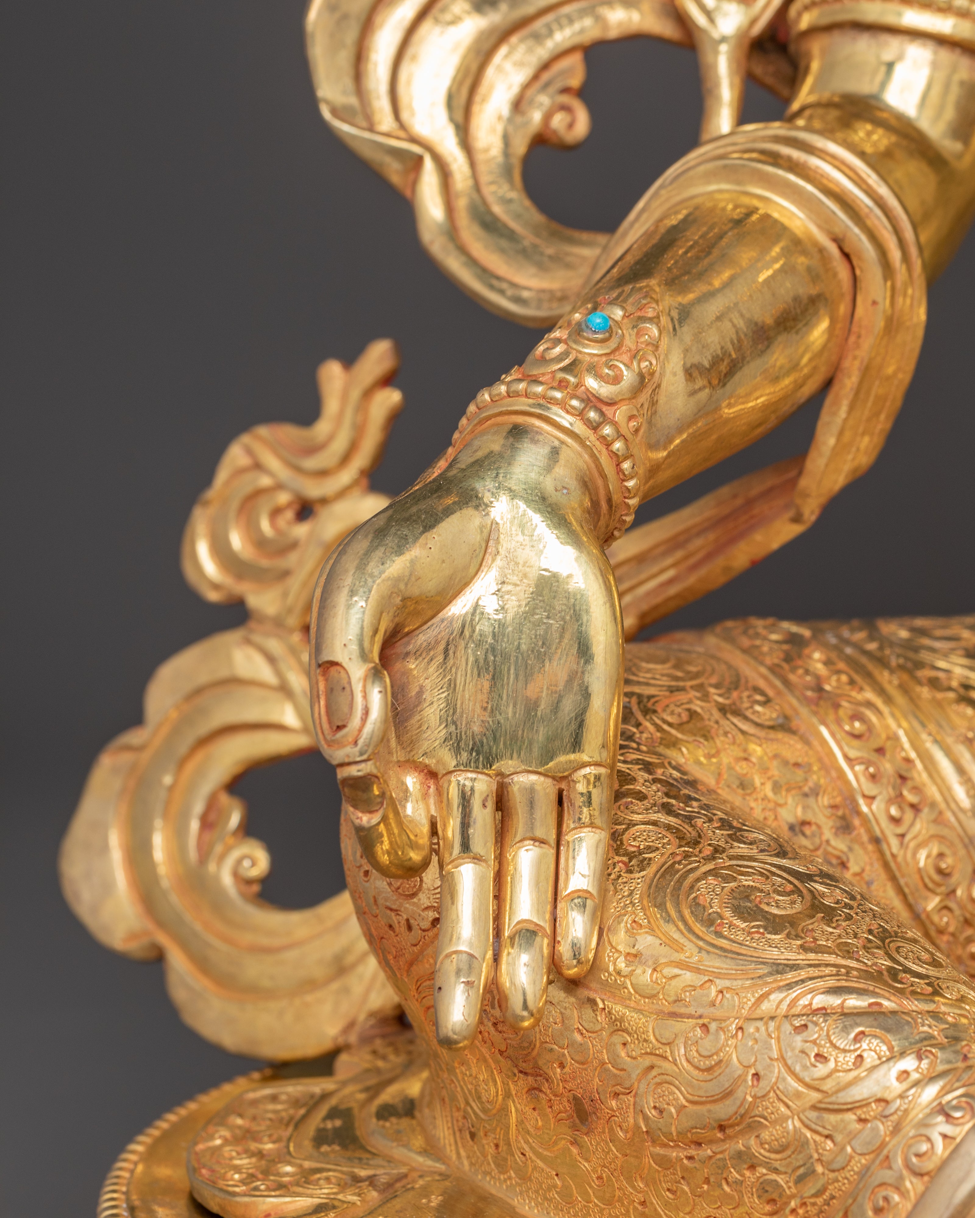 Handmade Tibetan Sacred Art of Green Tara for Altar | Goddess of Compassion