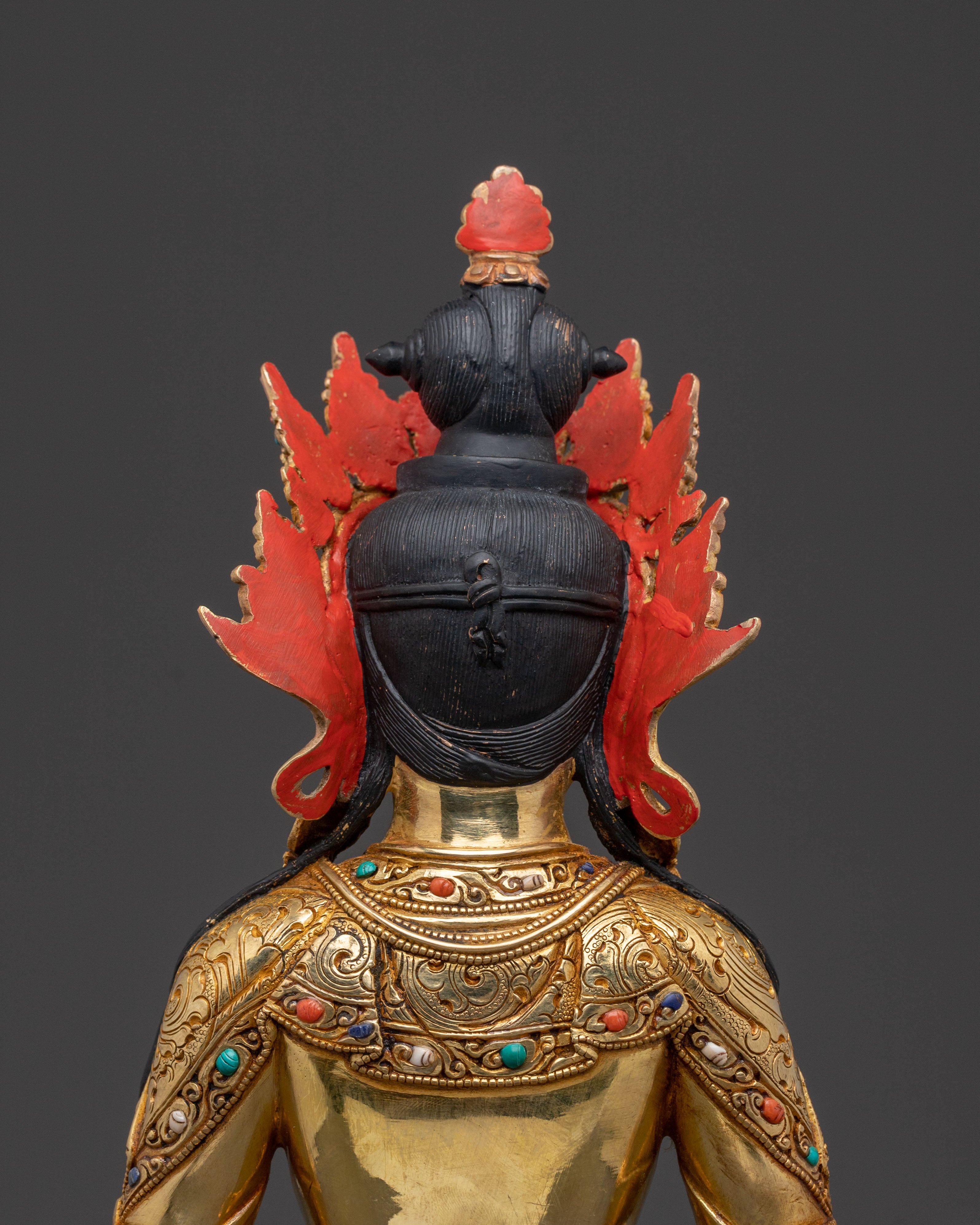 Amitayus Compassion and Healing Statue – 24K Gold Gilded