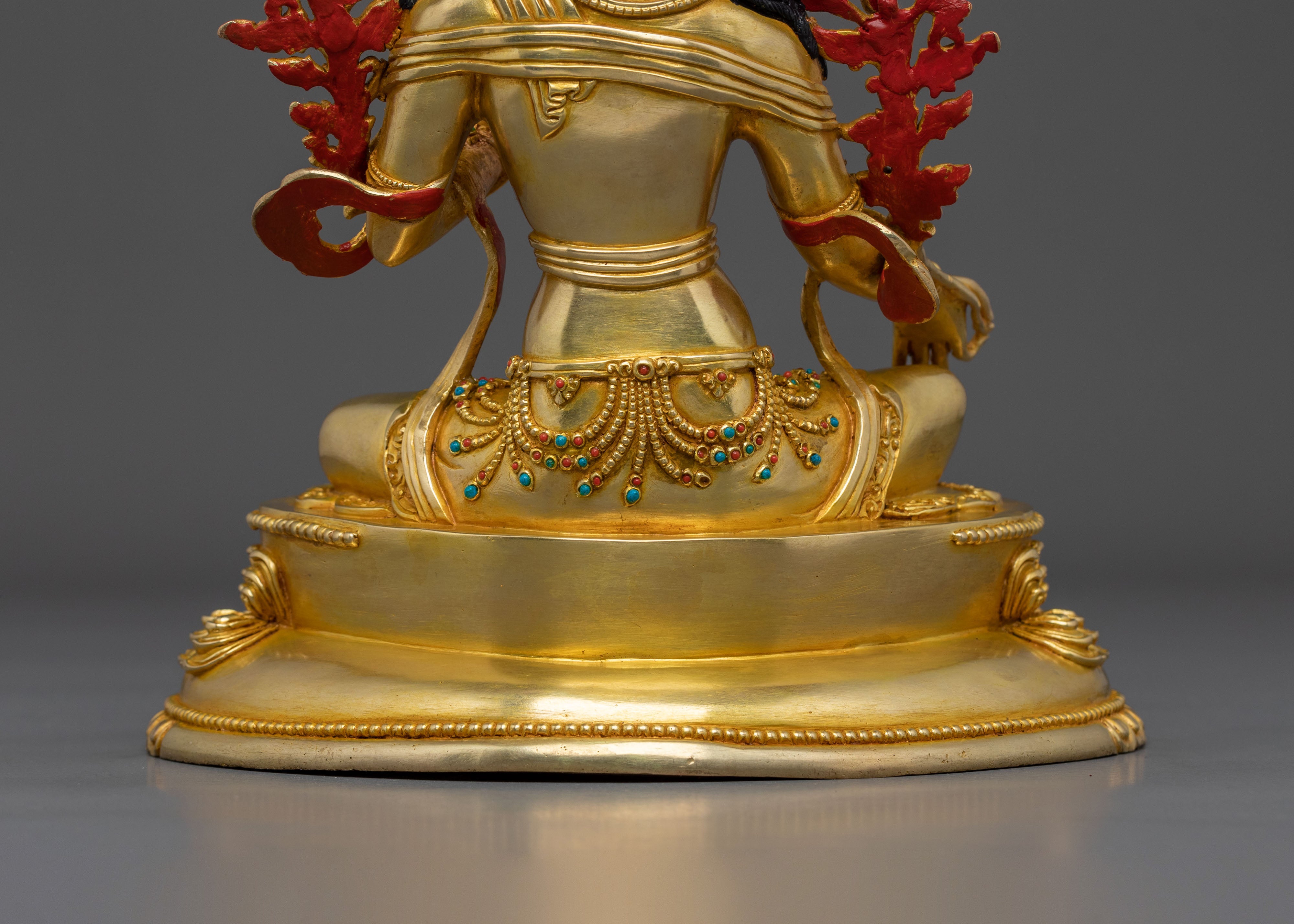 Green Tara Golden Statue | Tibetan Buddhist Icon