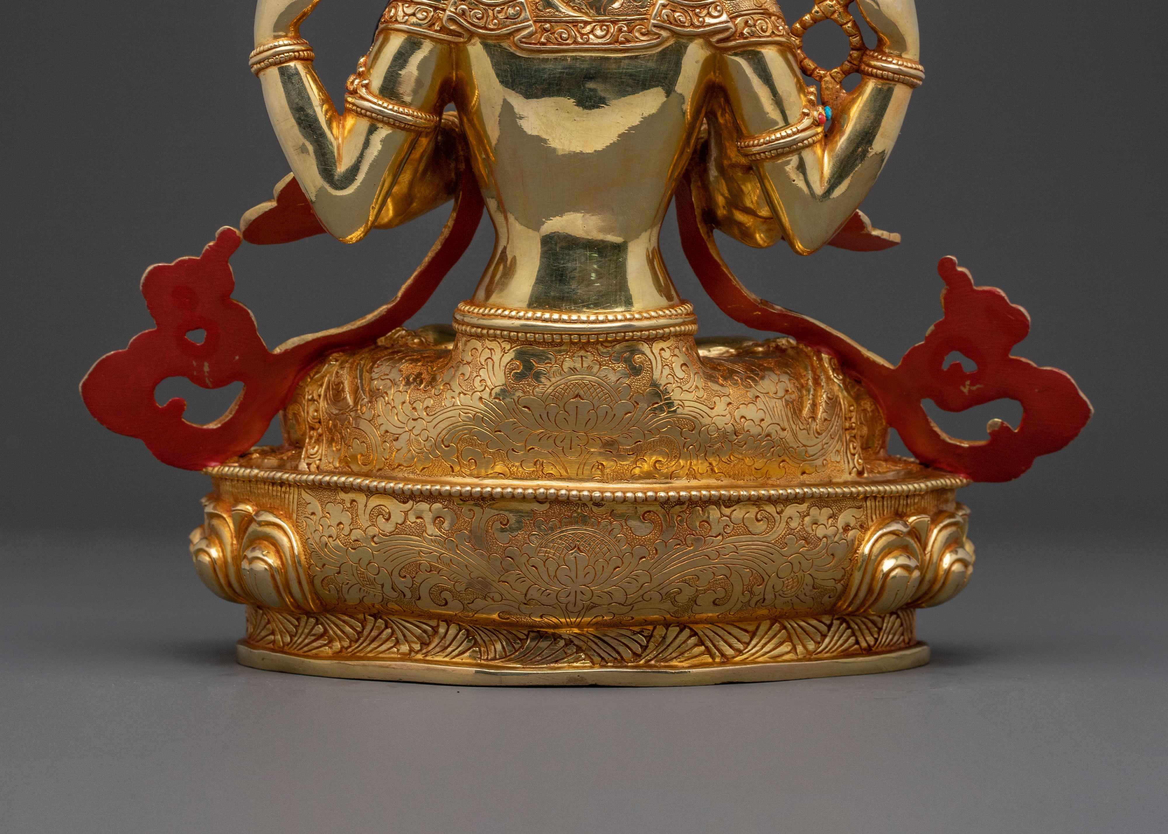 Handcrafted Copper Statue of Chenrezig