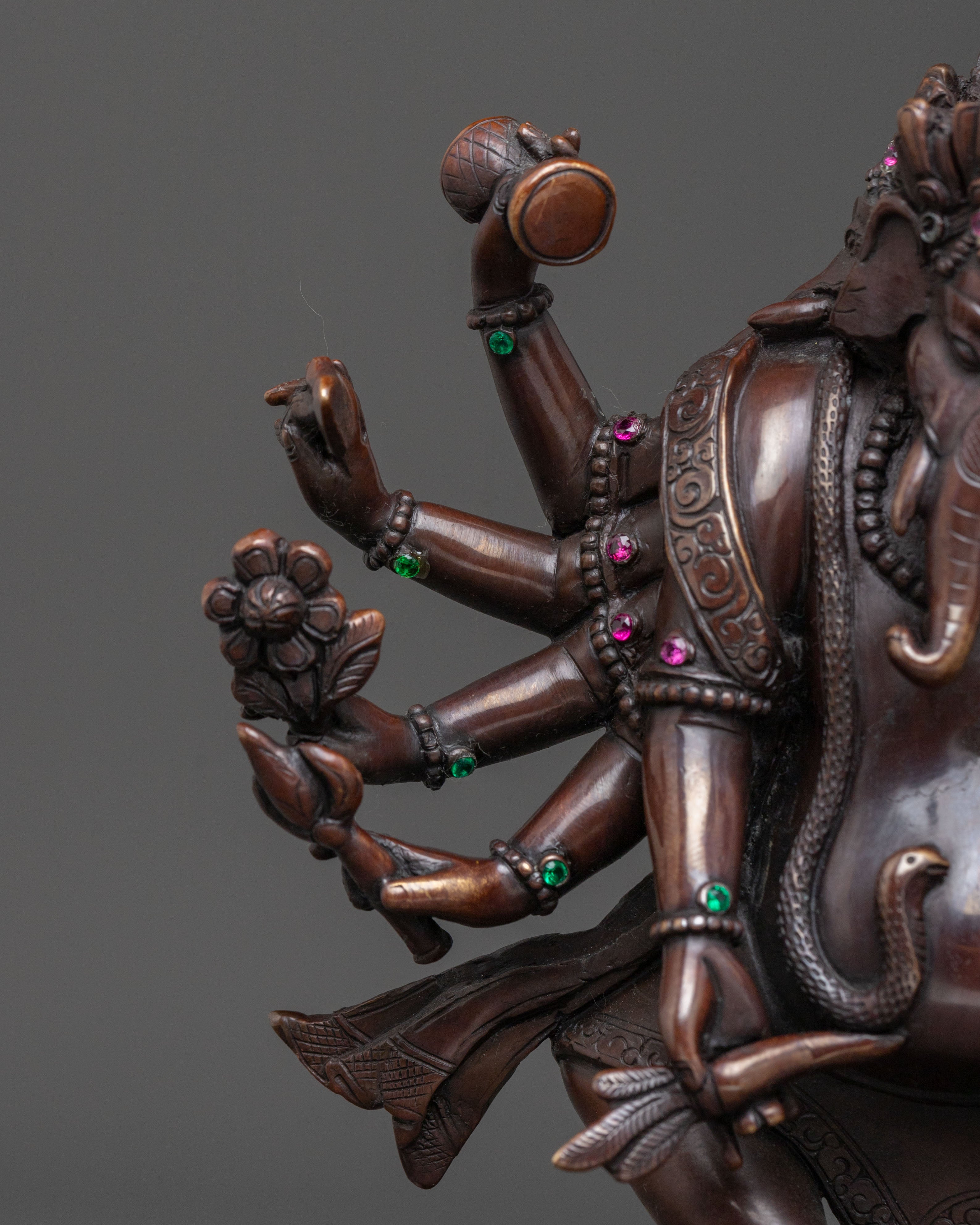 Ganesha Elephant God Statue | Oxidized Copper Figure