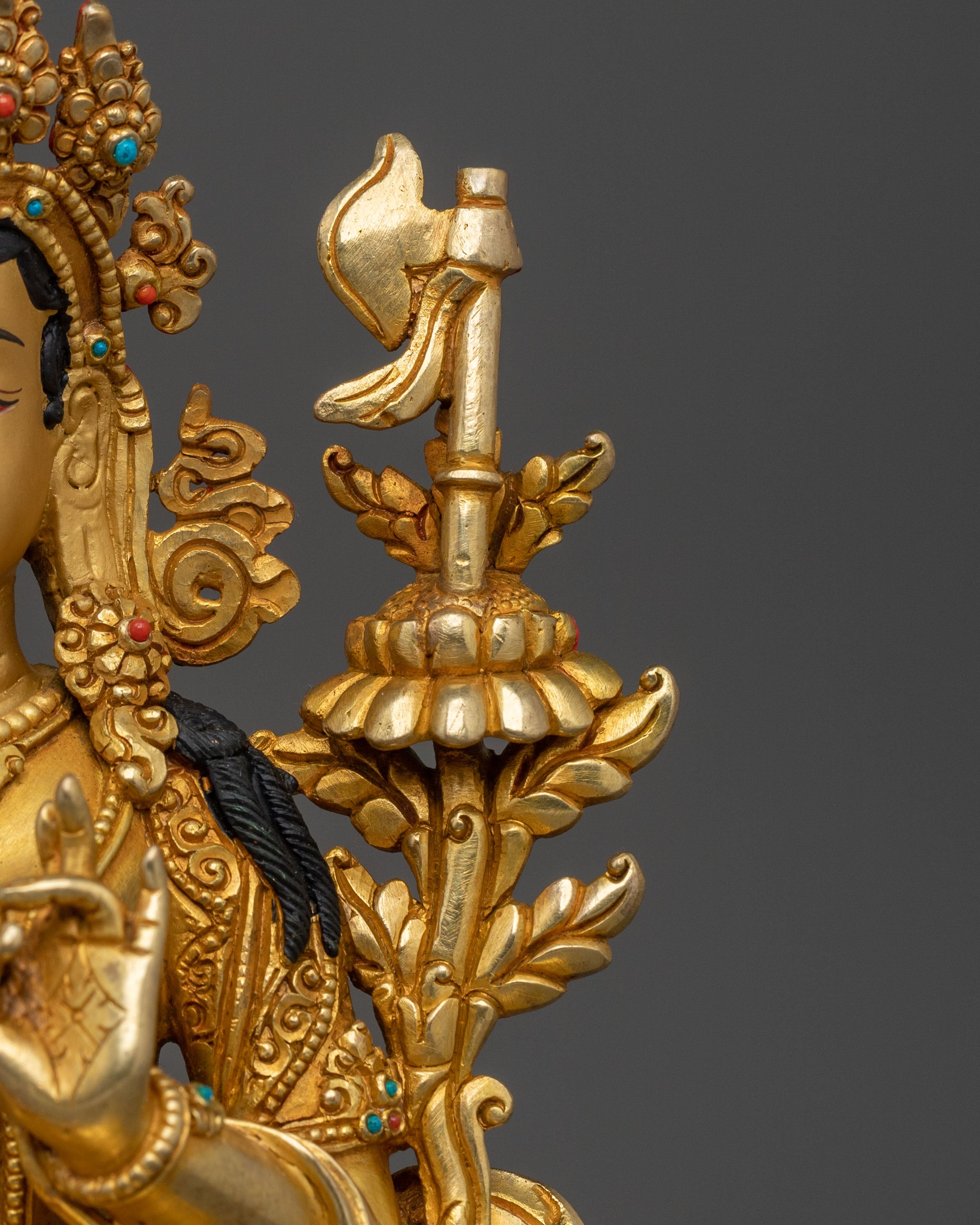 Traditional Tibetan 21 Tara Sculptures | 24K Gold Gilded Sacred Set
