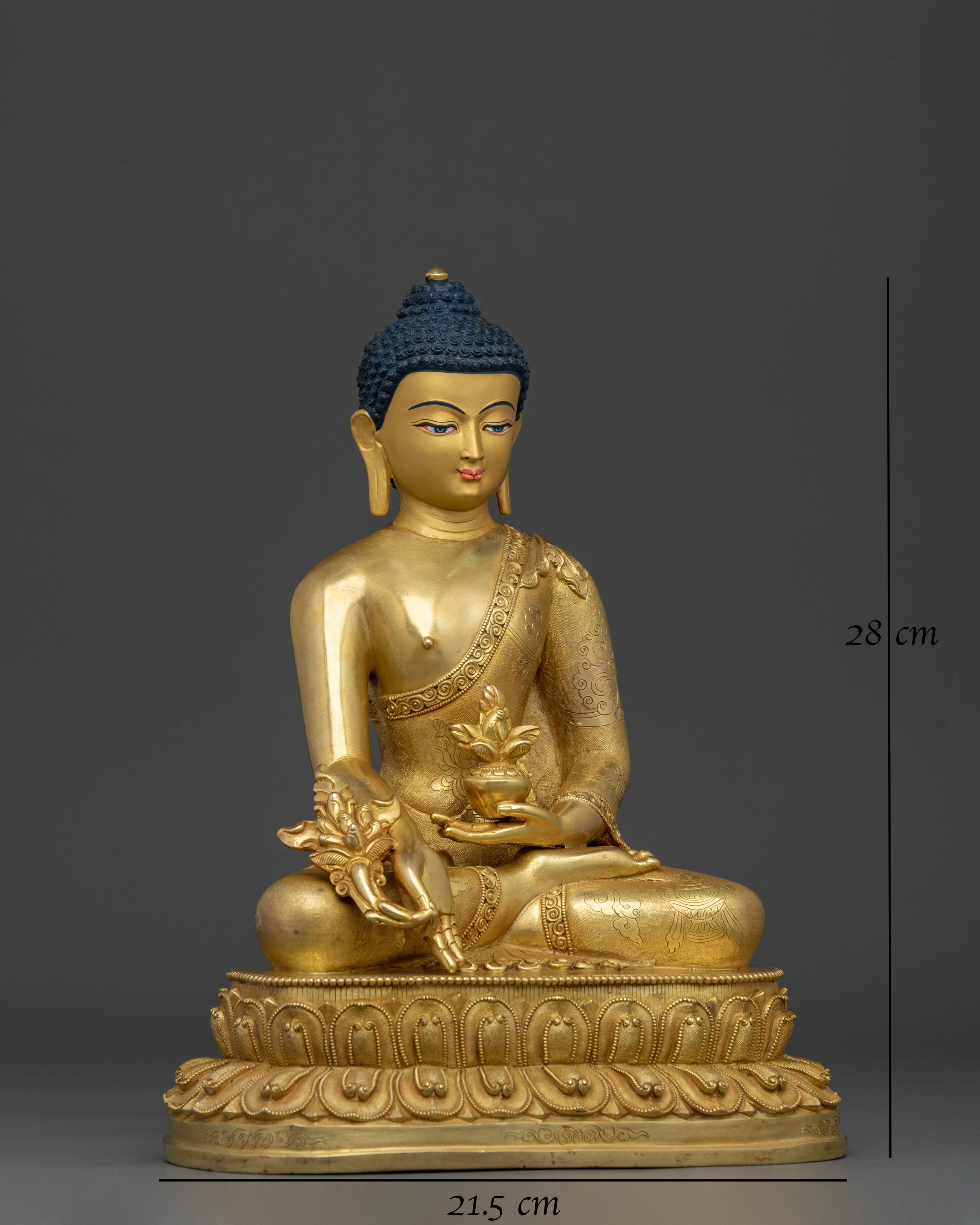 Bhaiṣajyaguru Sculpture for Healing:  Sacred Altar Decor