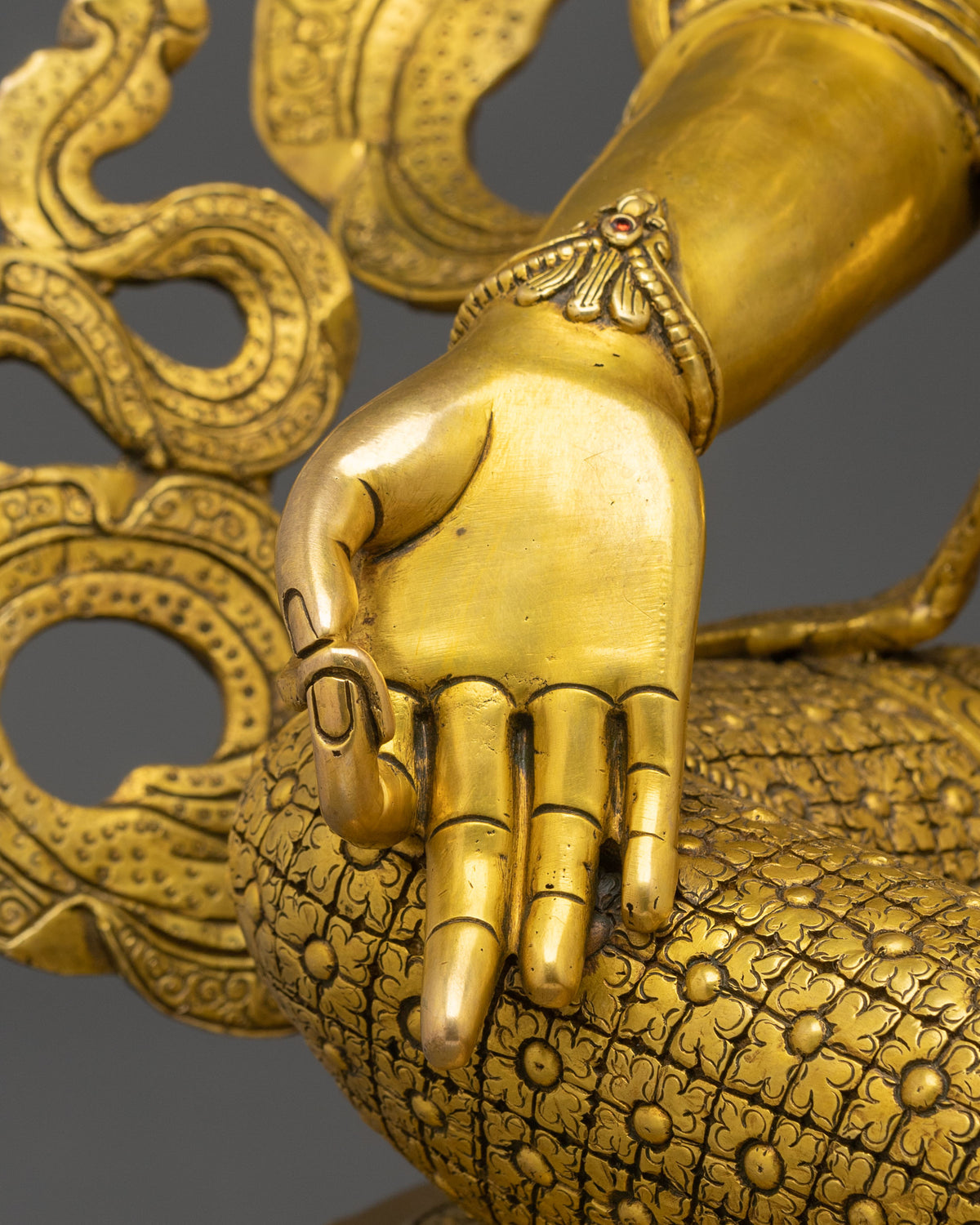 Guardian Green Tara Sacred Rupa | 24K Gold Gilded Copper Statue