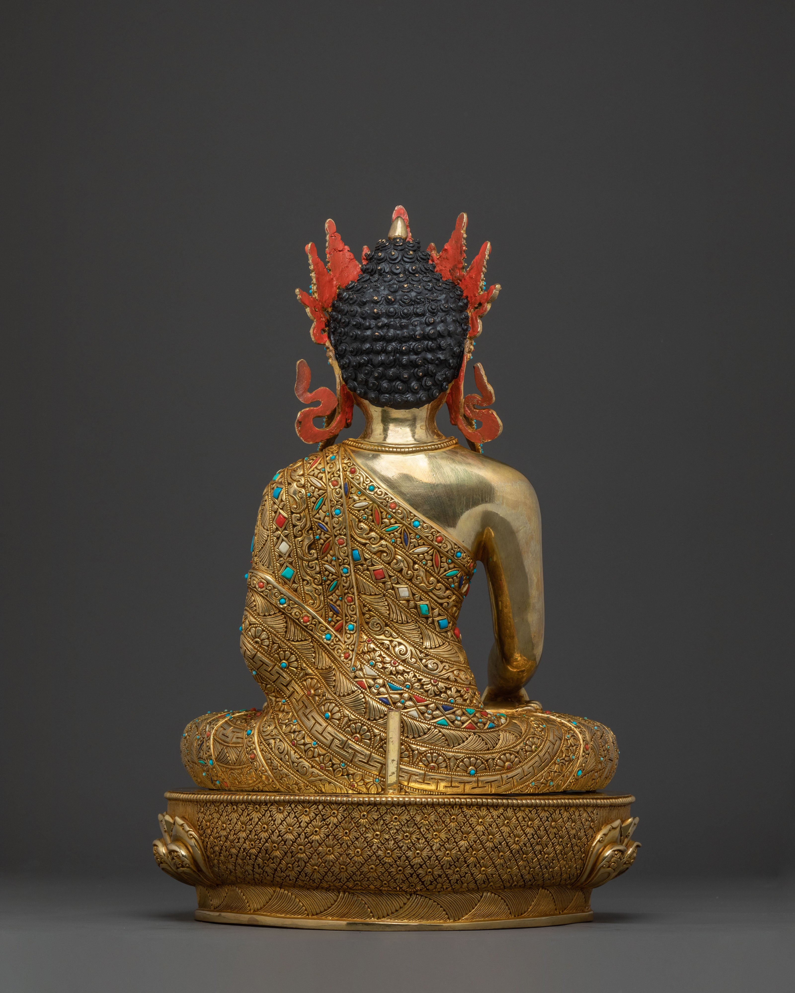 Crowned Mitrugpa Sacred Statue with 24K Gold Glided
