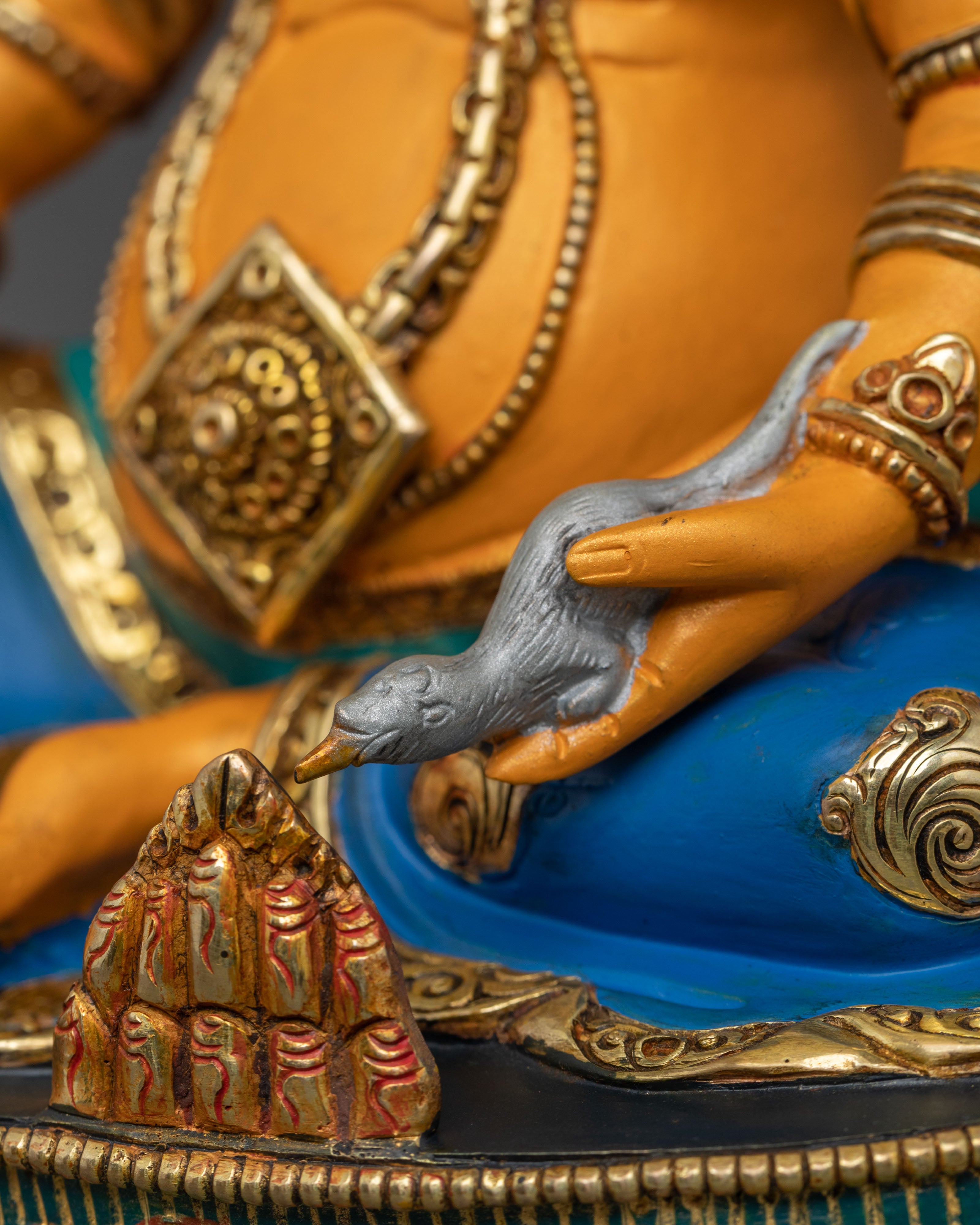 Golden Dzambhala Traditional Statue | Wealth God