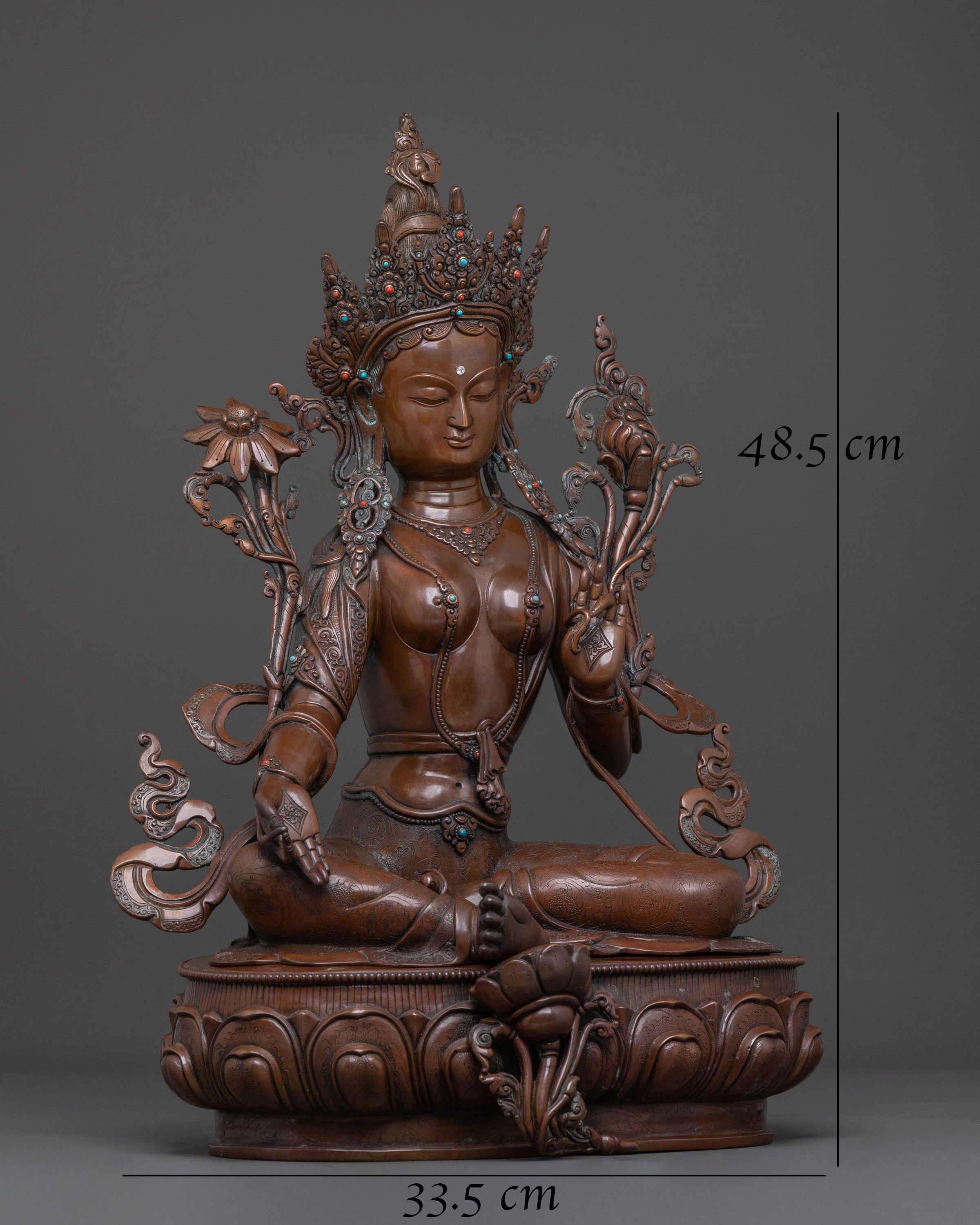 Handmade Green Tara Statue | Buddhist Goddess