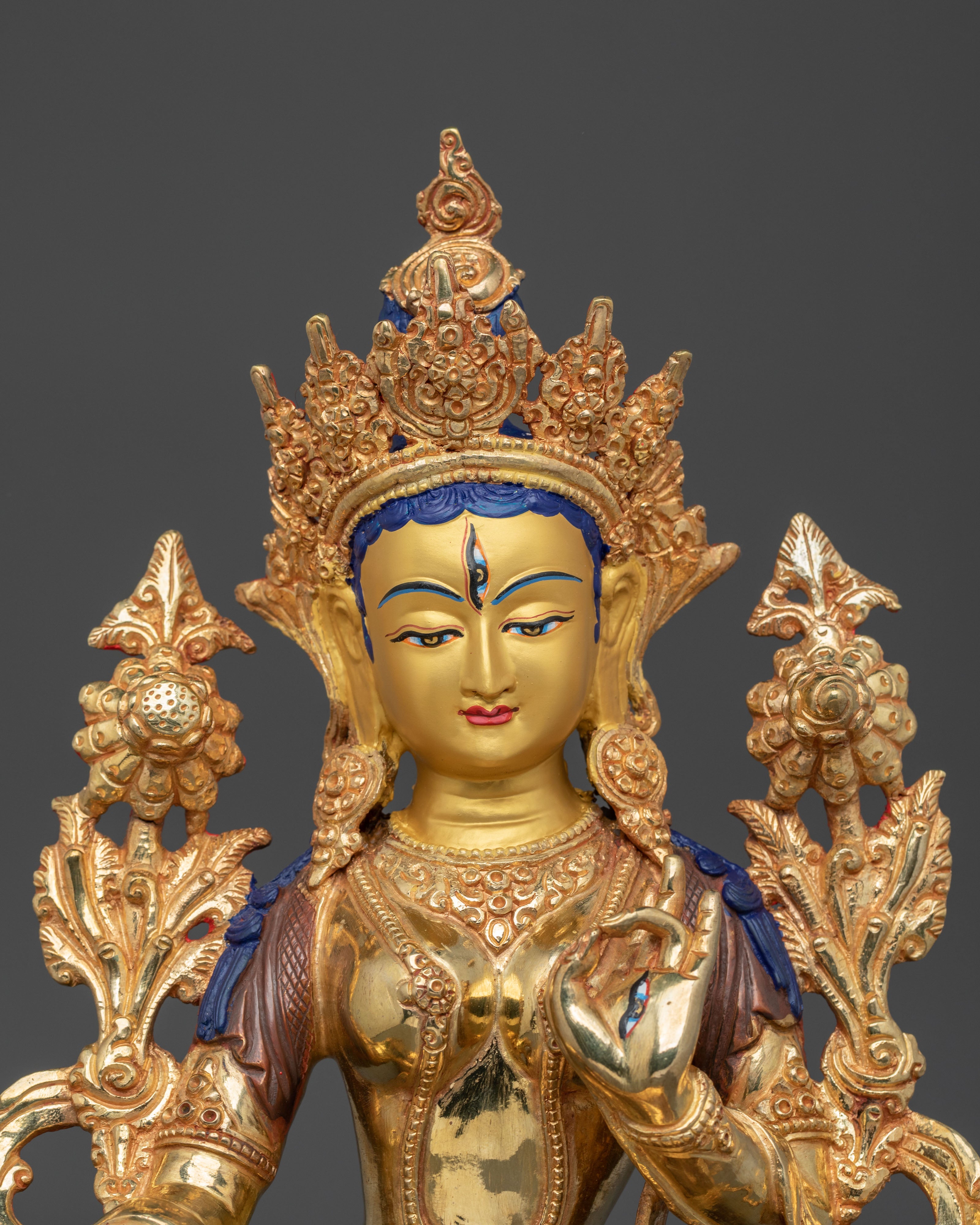 Meditation Goddess White Tara Sculpture | Divine Feminine Compassion Figure