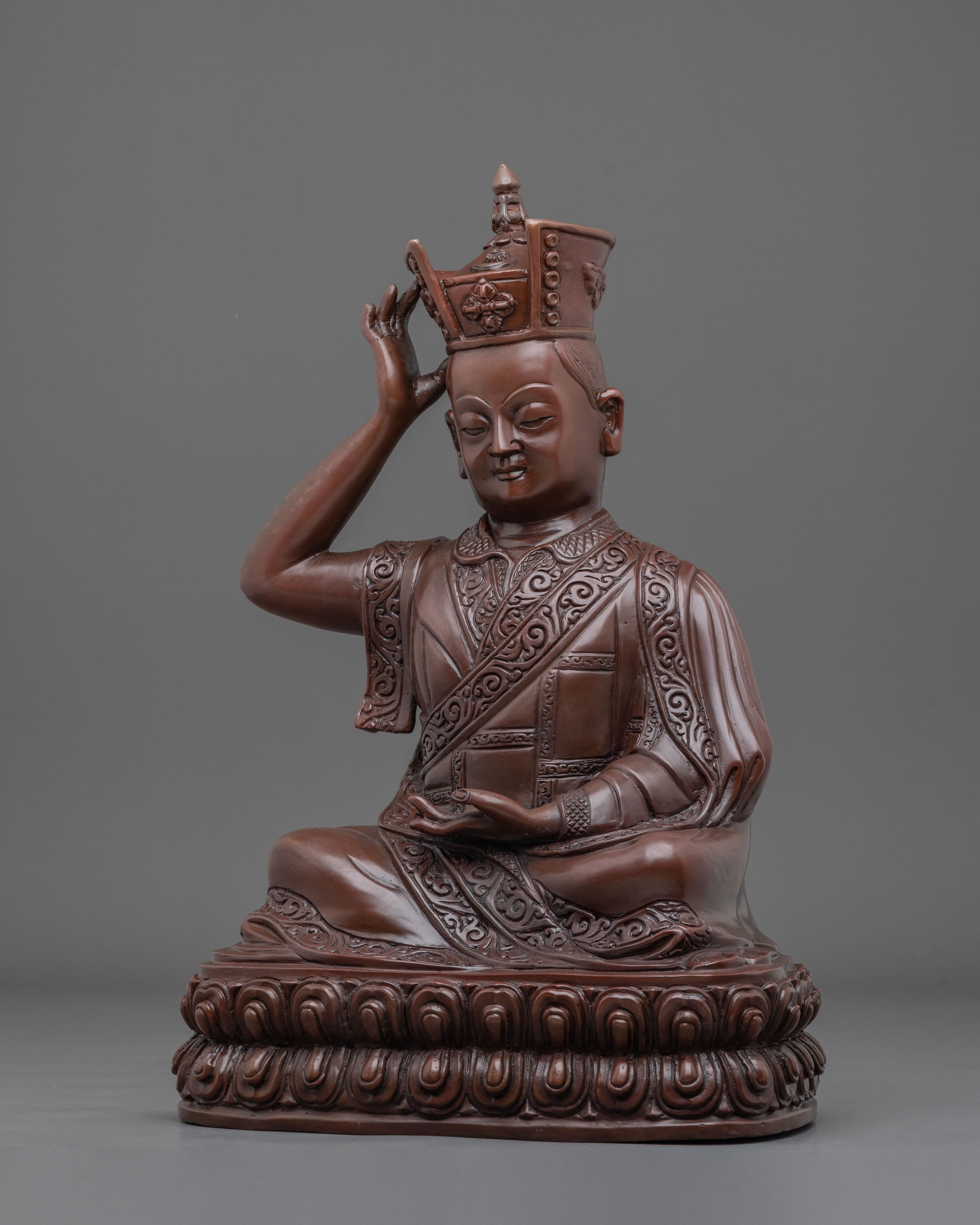 Karmapa Oxidized Sculpture: Sacred Buddhist Decor