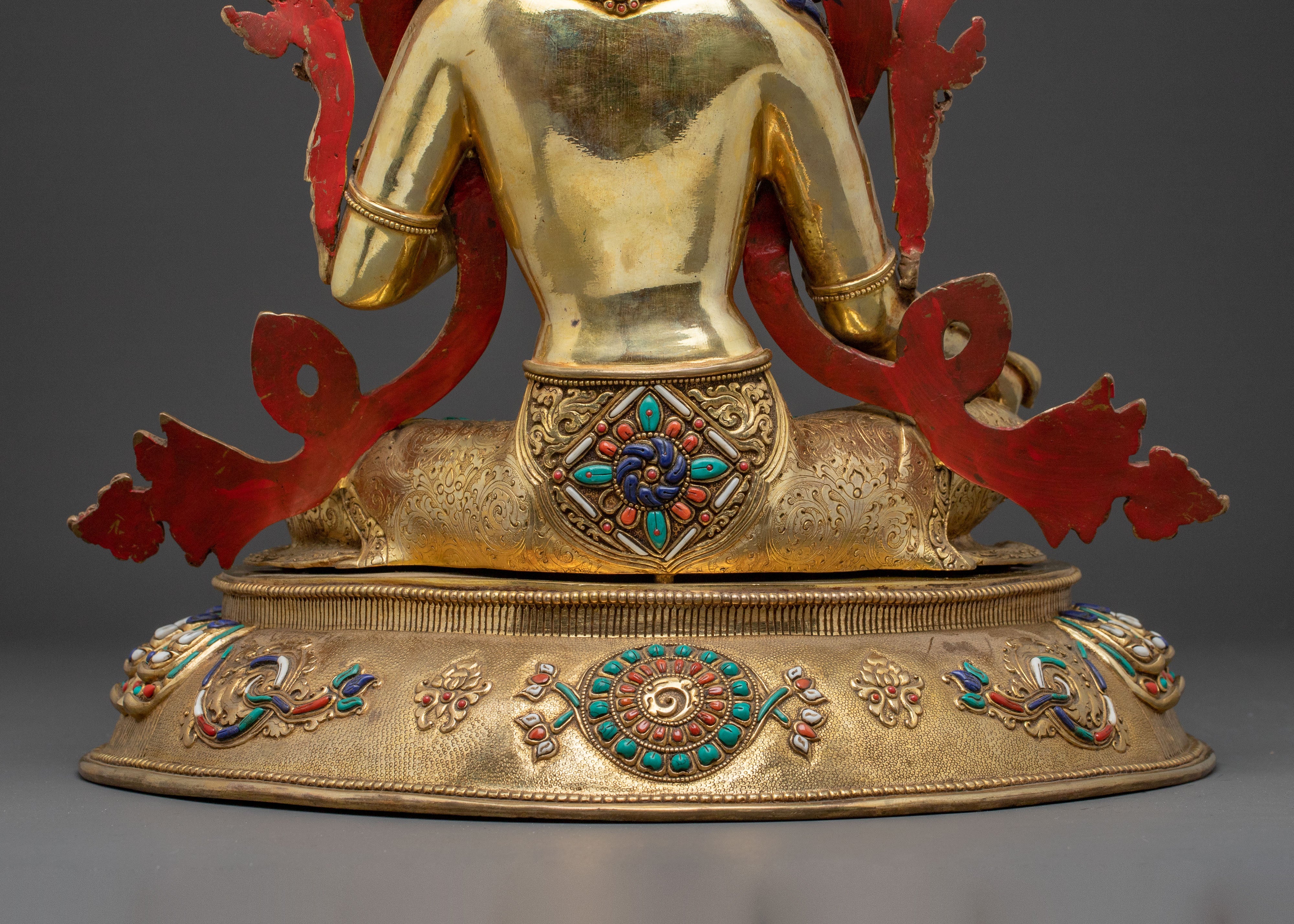 Green Tara Protective Bodhisattva Statue – Hand-Gilded Copper Art