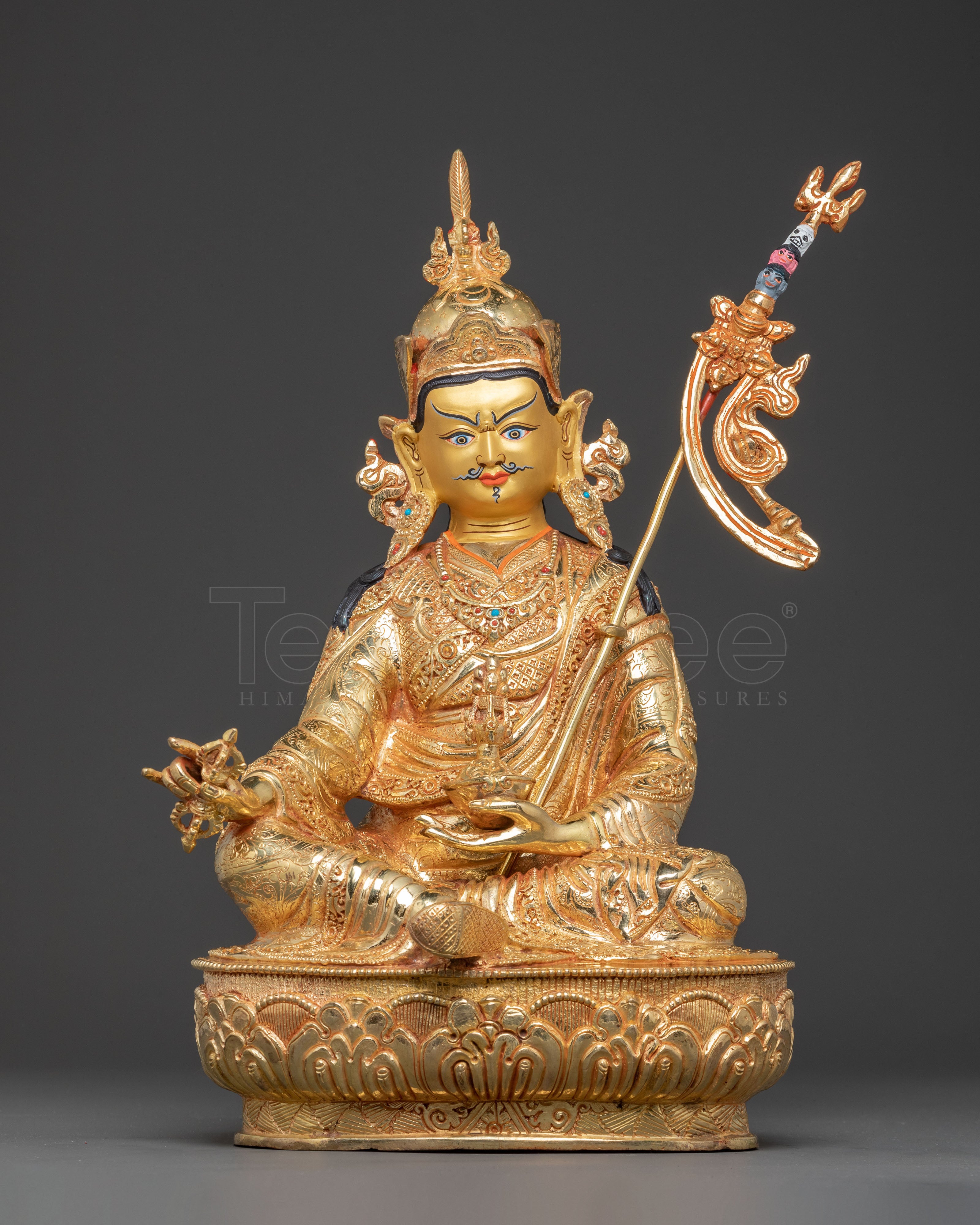 Handmade Guru Rinpoche Golden Statue | Meditation & Blessings