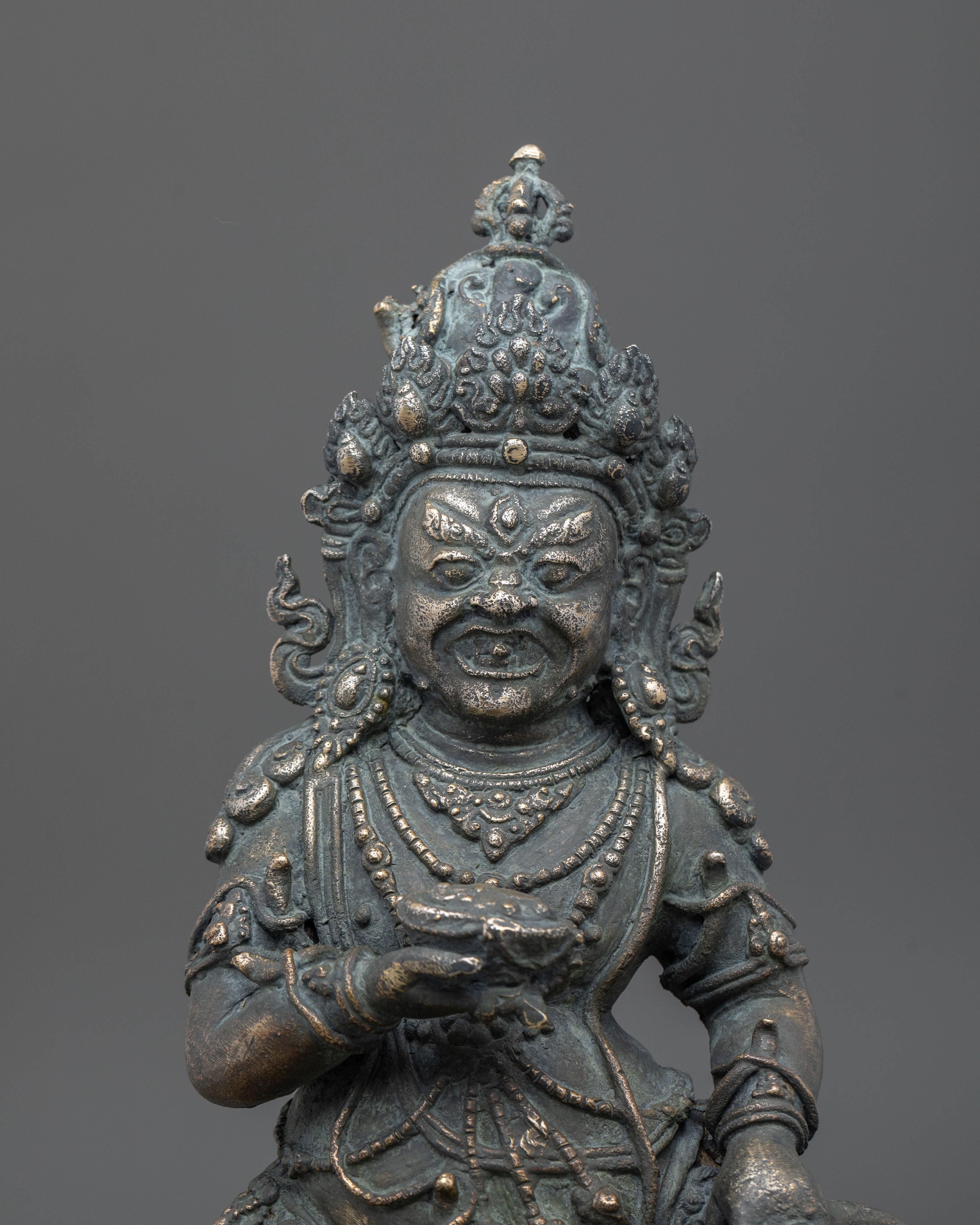 Black Dzambhala Figurine with Antique Finish