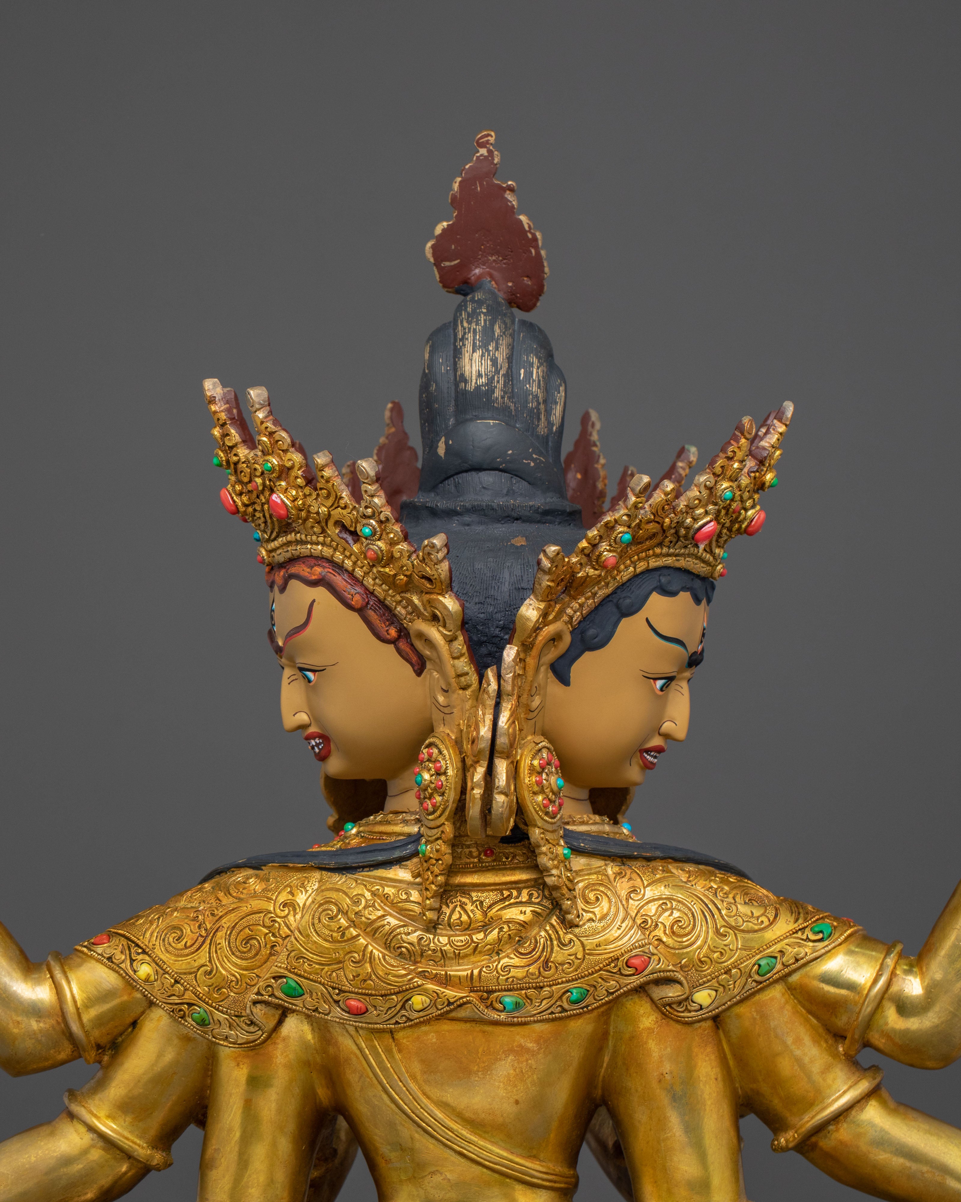 Sacred Namgyalma Sculpture: 24K Gold Gilded