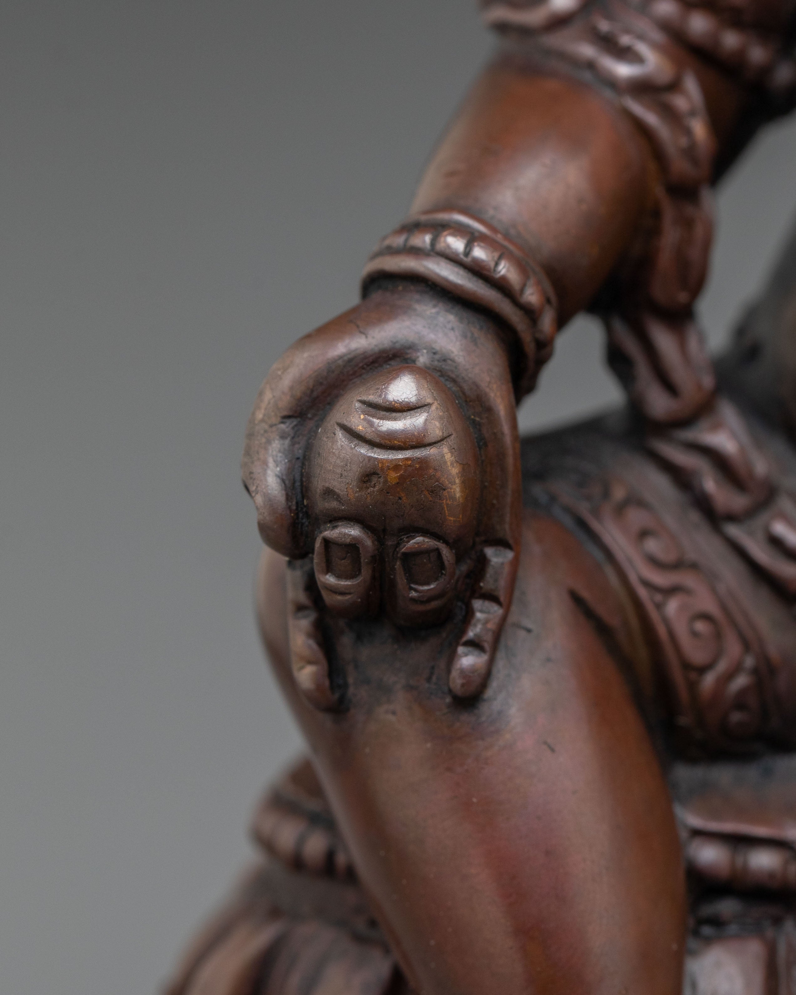 Dzambhala Statue | Oxidized Copper Wealth Deity