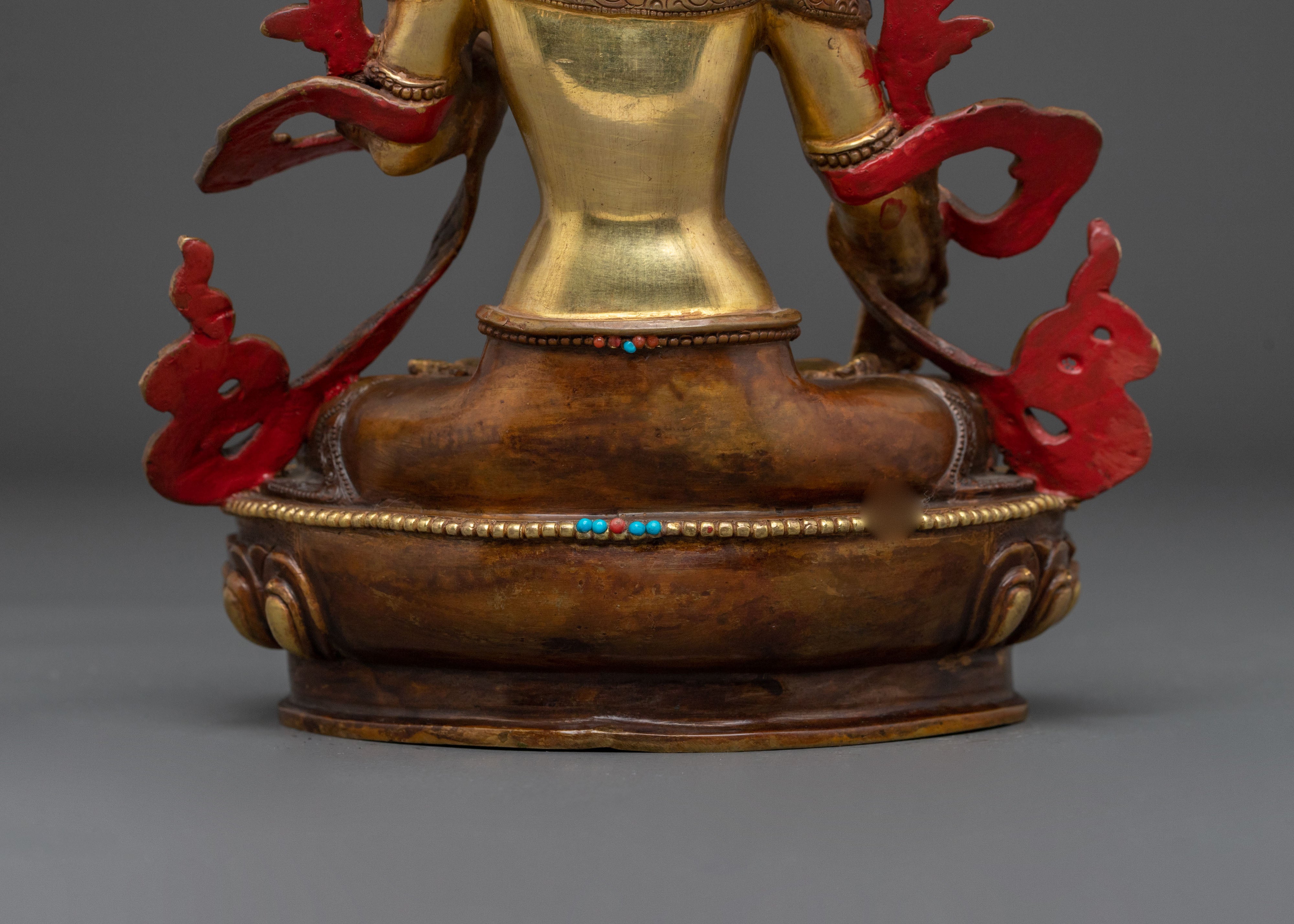 Meditation Goddess White Tara Sacred Statue