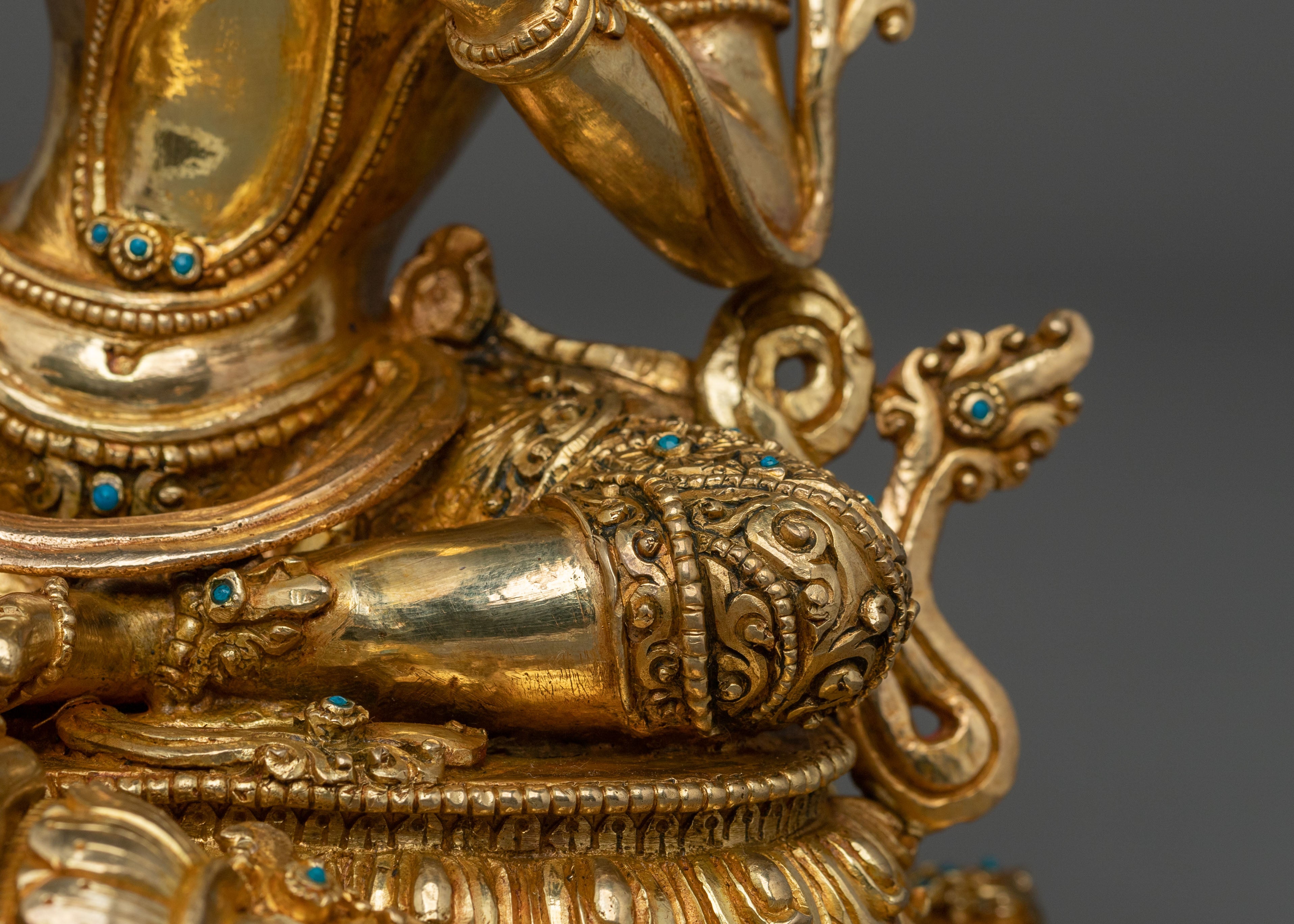 Green Tara  Healing Figurine | 24K Gold Glided
