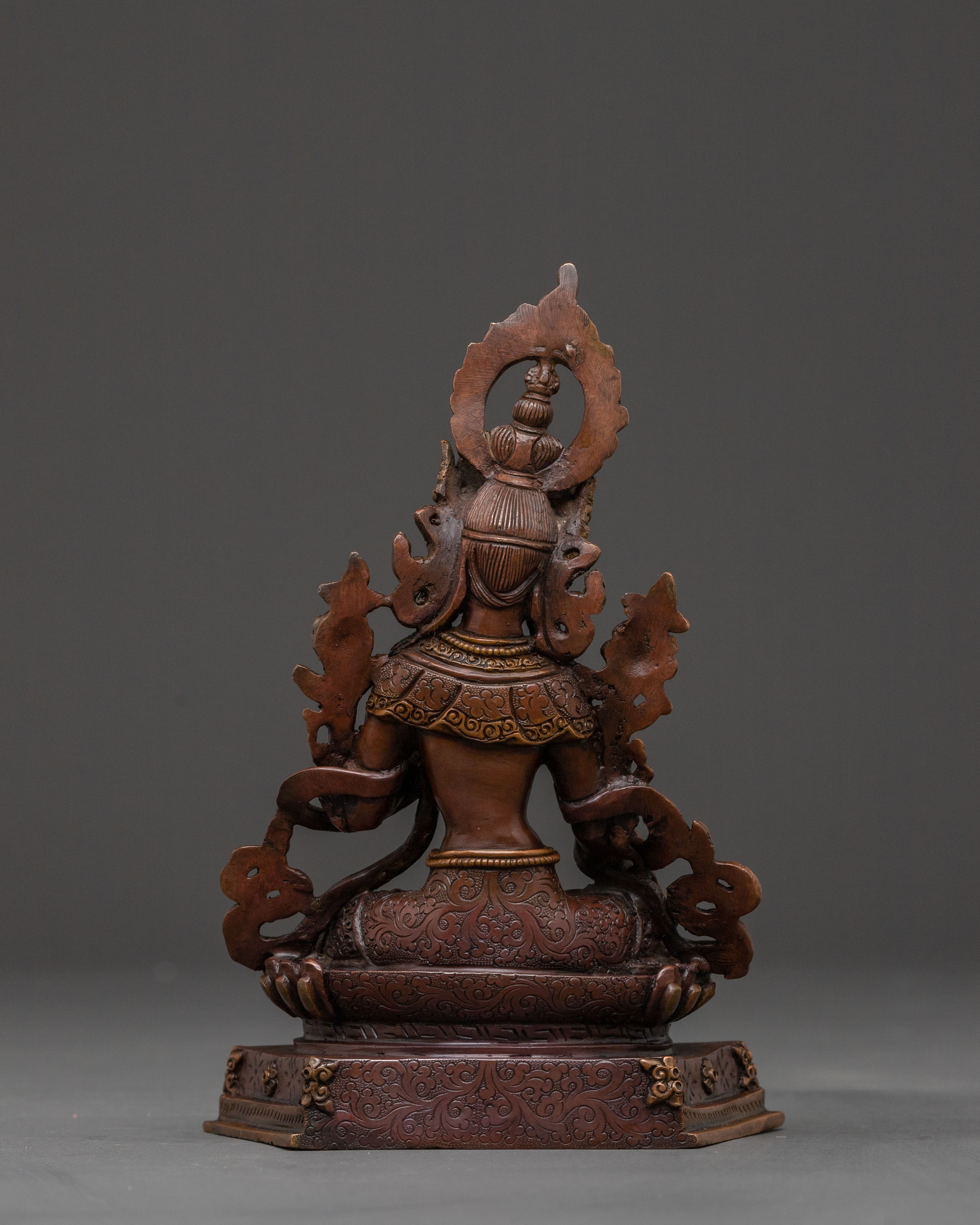 White Tara Compassion Goddess Statue - Oxidized Copper Sculpture