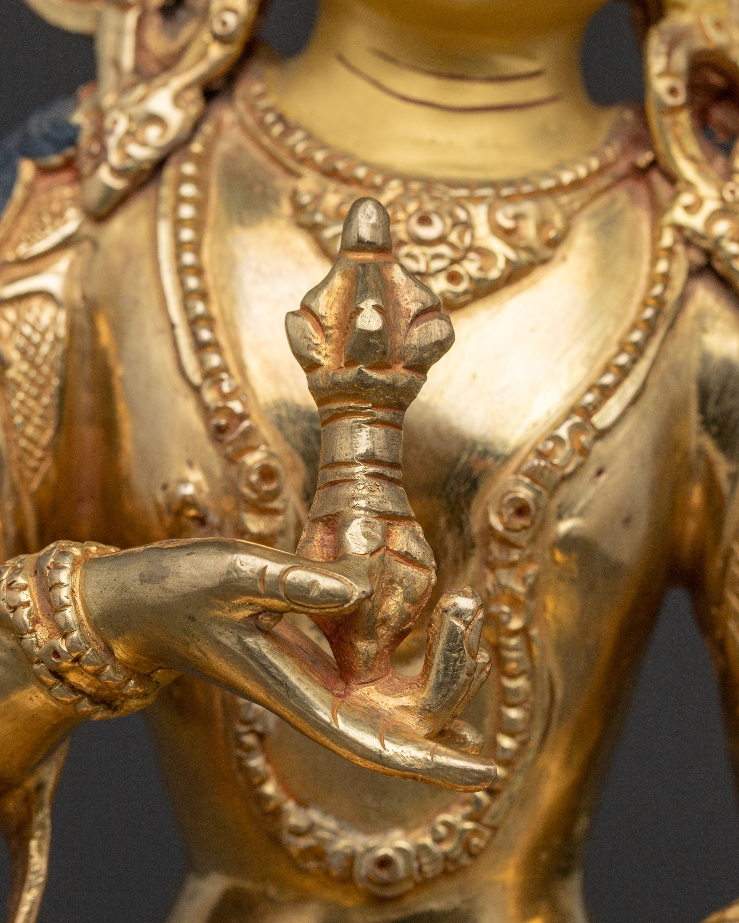Divine Vajrasattva Golden Statue | 24k Gold Glided Sculpture