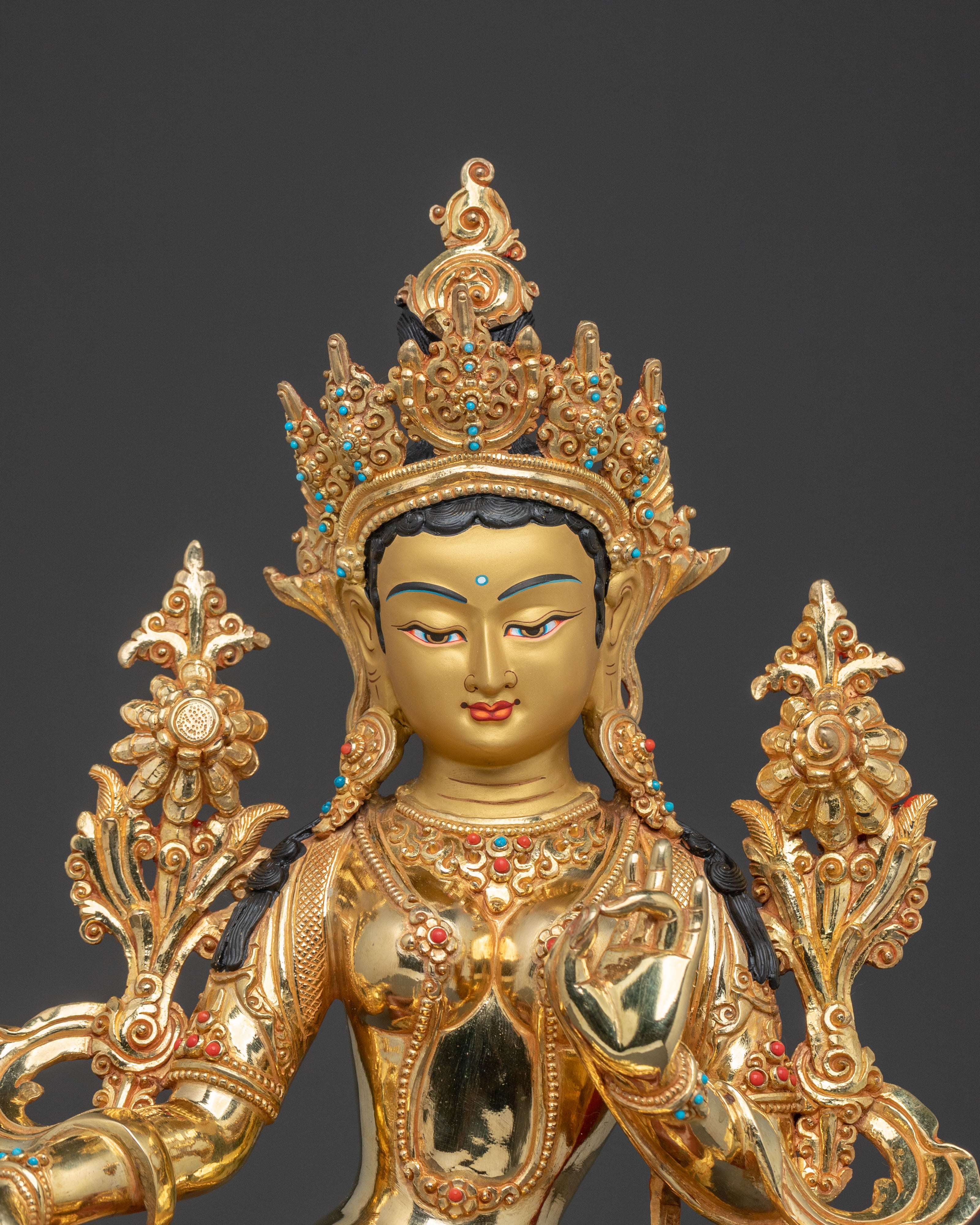 Green Tara Meditation Statue | Handcrafted Serenity