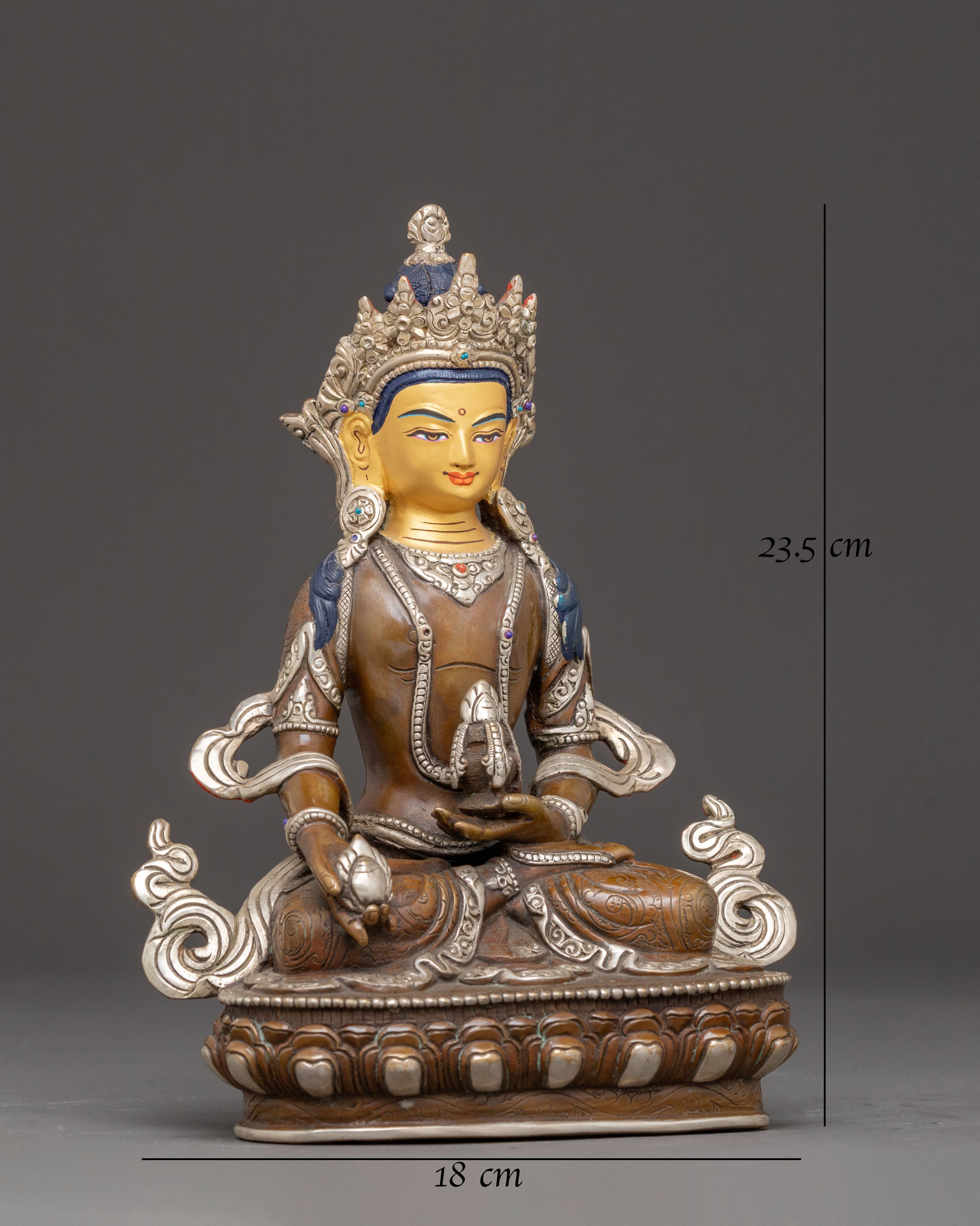Handmade Copper Statue of Bodhisattva Ksitigarbha | Protector of Beings