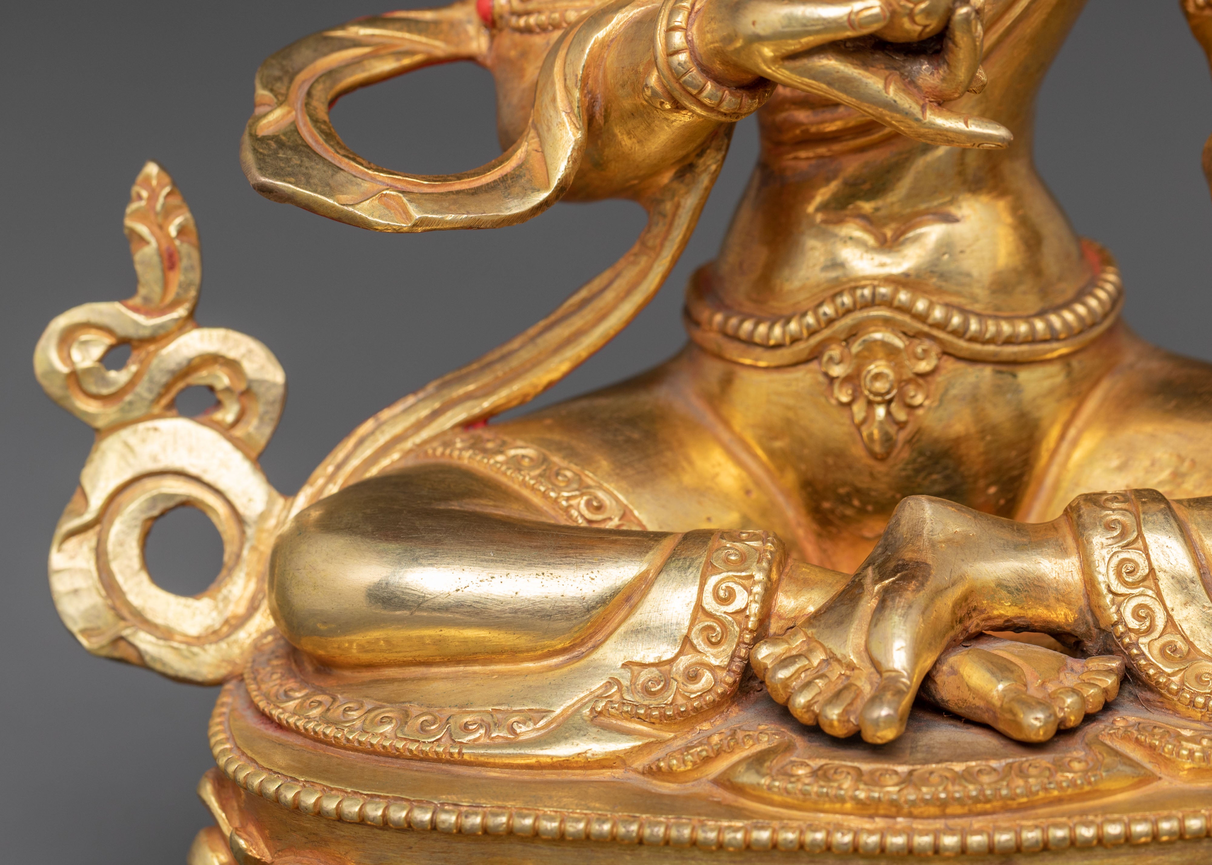 Handcrafted Ksitigarbha Golden Statue | Compassionate Bodhisattva