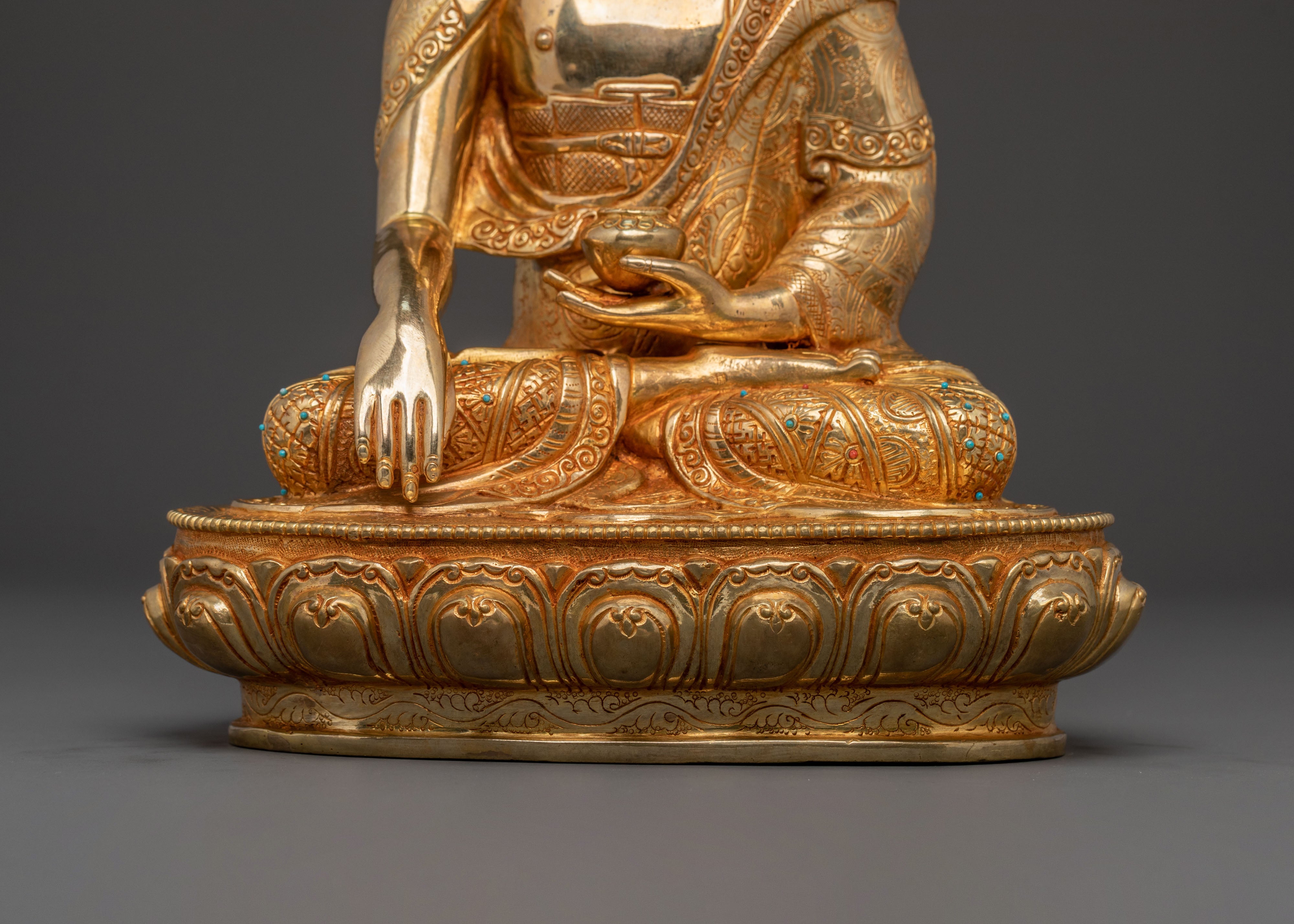 Shakyamuni Buddha 24k Gold Gilded Spiritual Statue