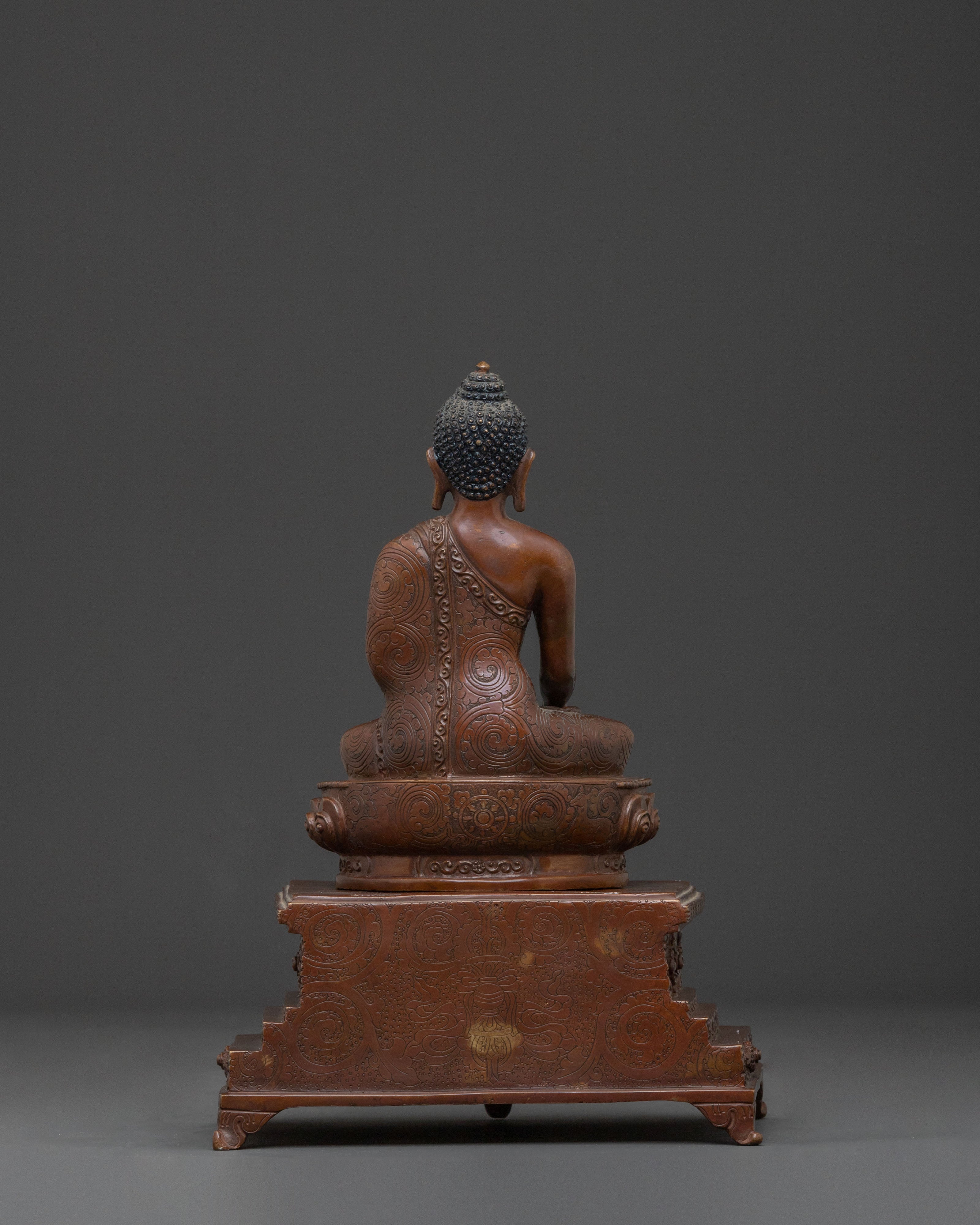 Shakyamuni Buddha Statue | Oxidized Copper Figure