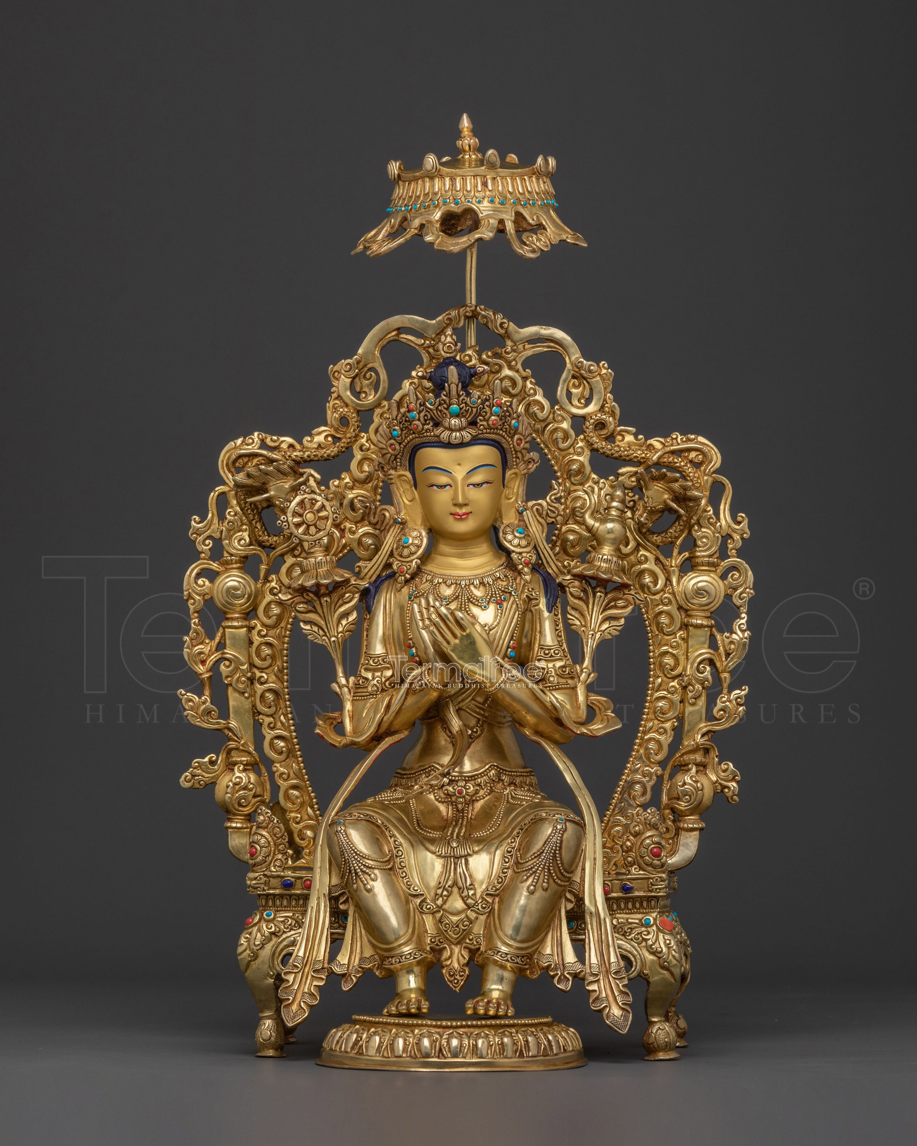 Maitreya Buddha Statue – 24K Gold Gilded