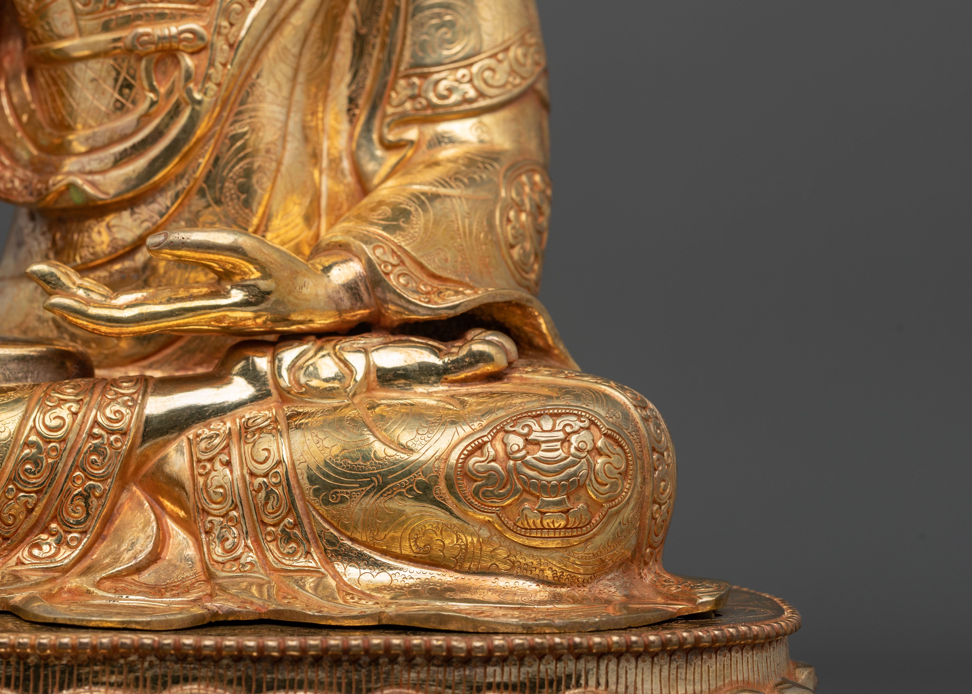 Shakyamuni Buddha Statue | Serene 24K Gold-Plated Figurine
